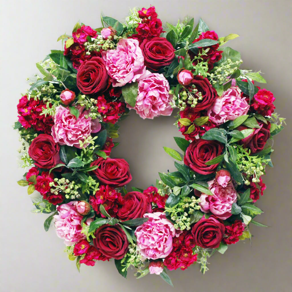 Pink Peony And Rose Mix Wreath