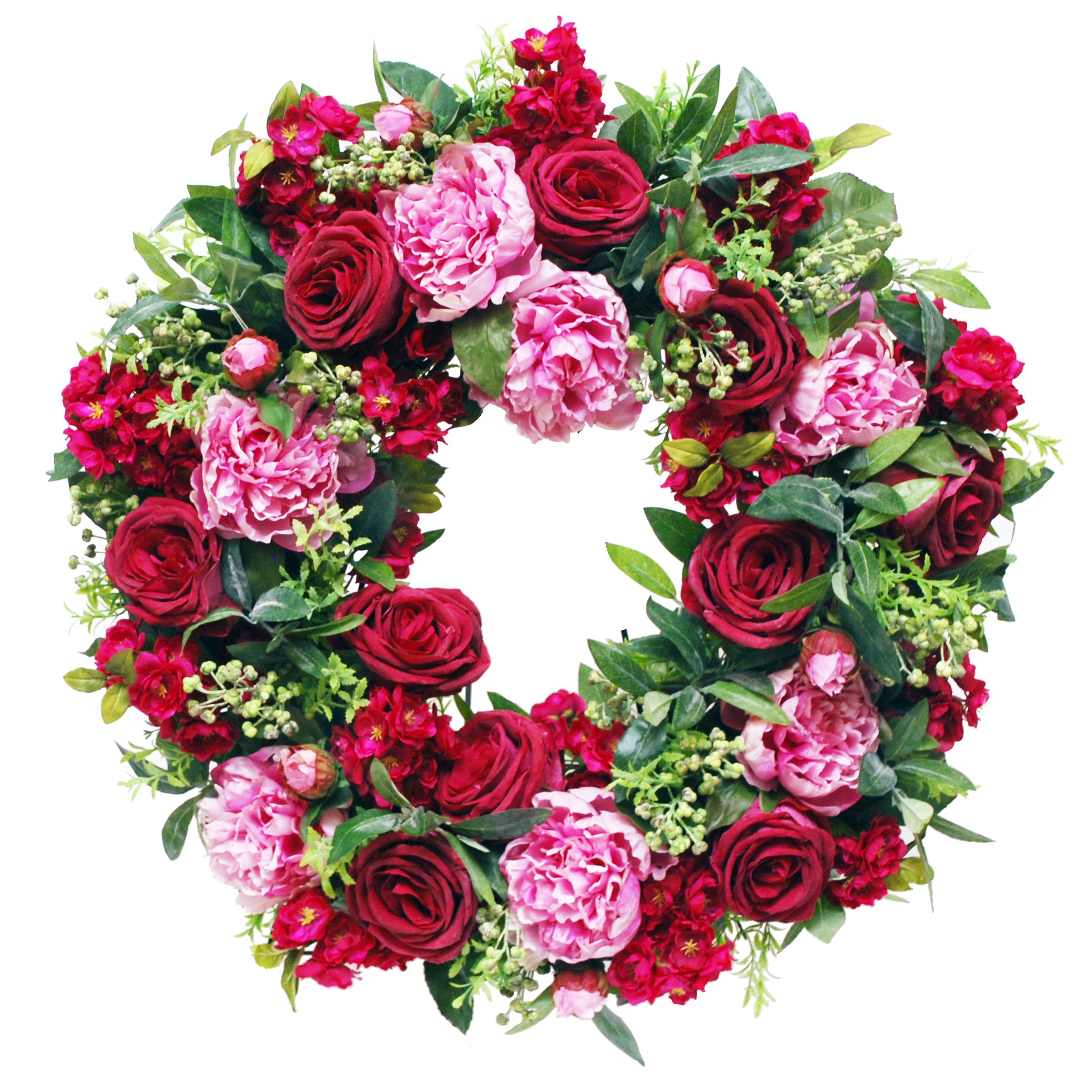 Pink Peony And Rose Mix Wreath
