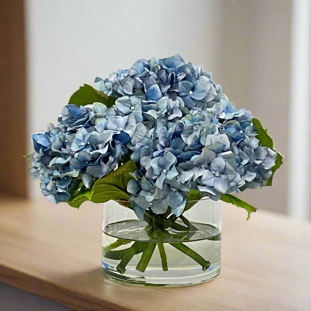 Light Blue Hydrangea in Cylinder