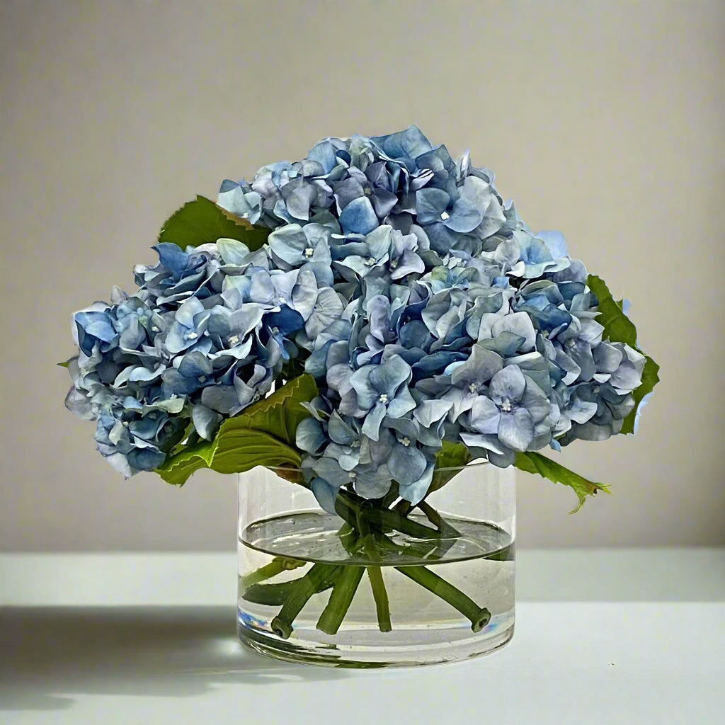 Light Blue Hydrangea in Cylinder