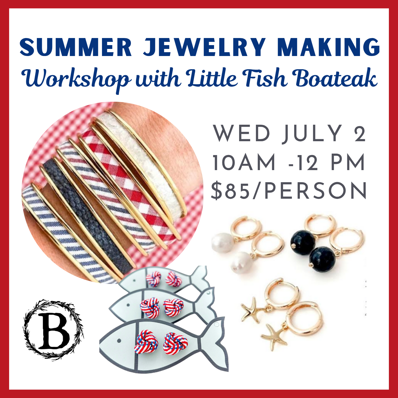 07.02.2025 @ 10:00AM | Little Fish Boateak Summer Jewelry Making Workshop
