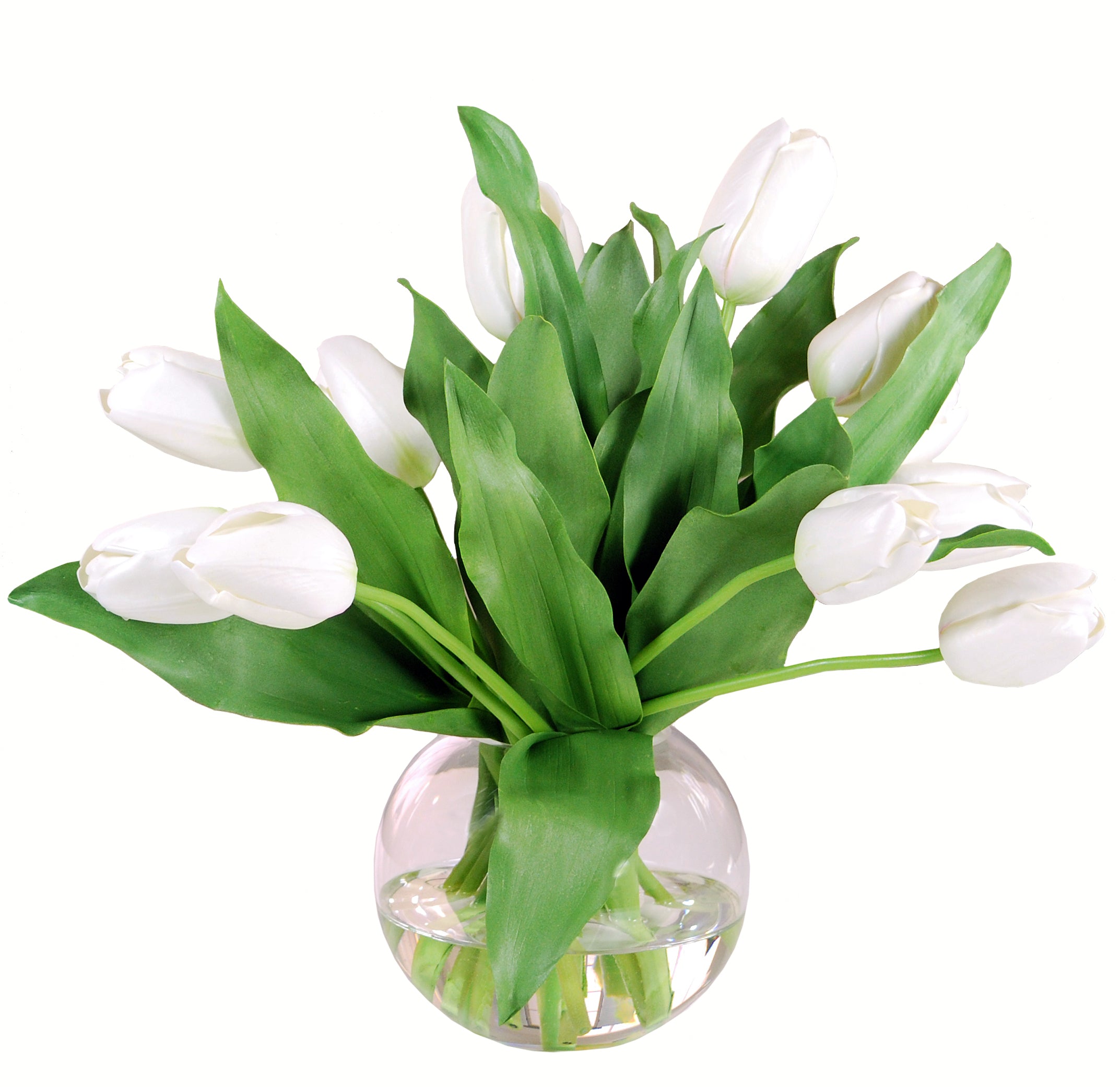 White Tulips in Bubble Bowl