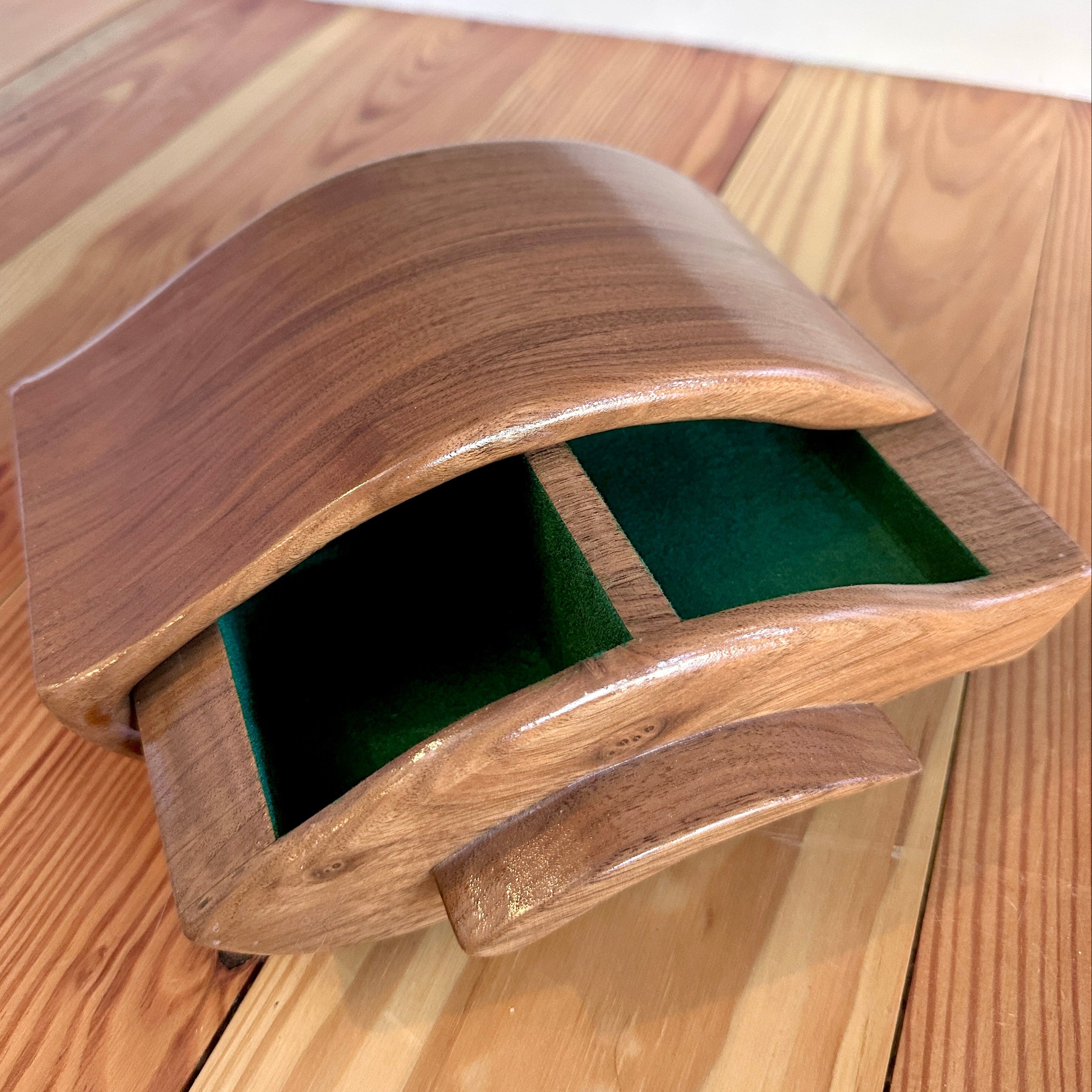 Vintage Walnut Jewelry Dish