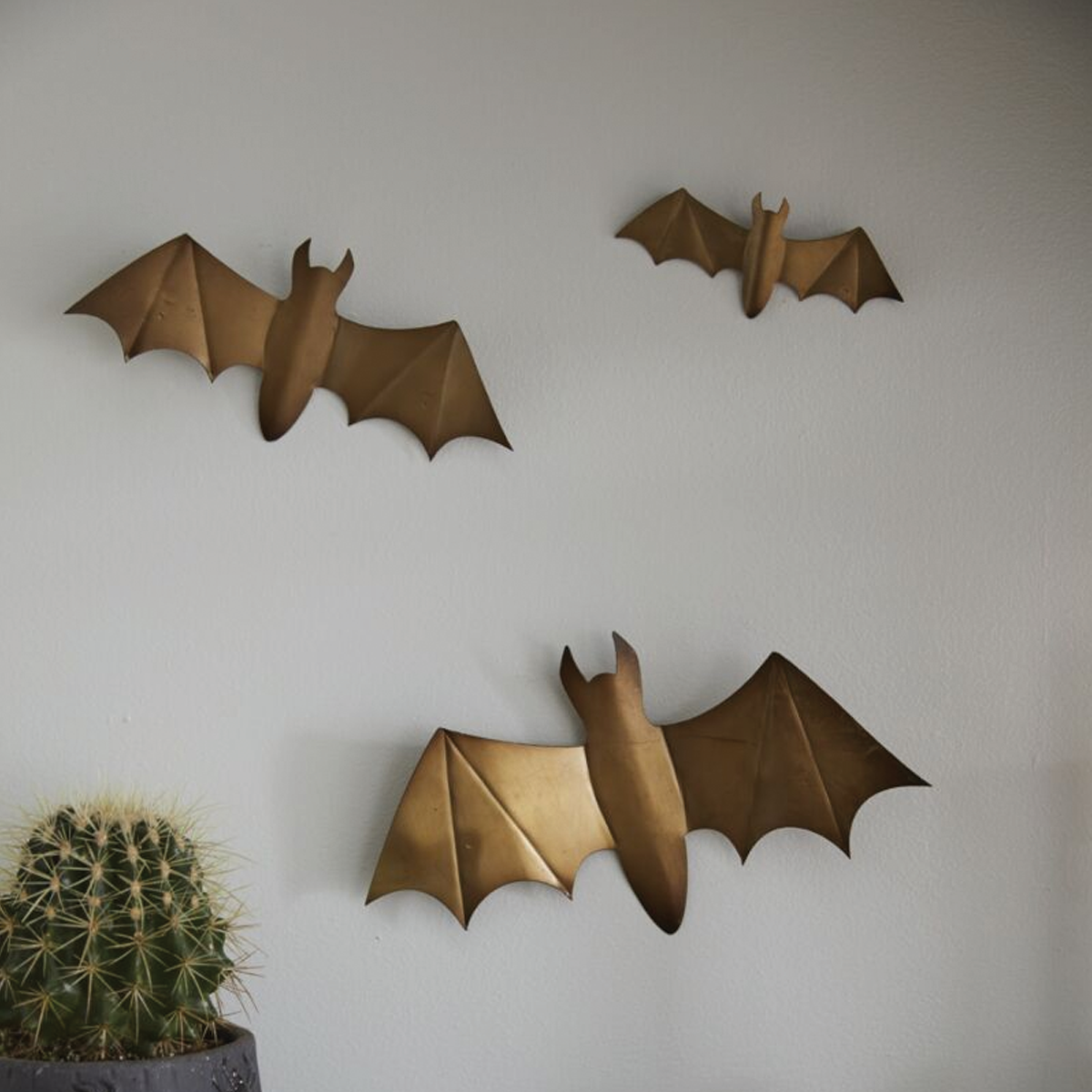 Winged Bats Gold Wall Decor Set of Three
