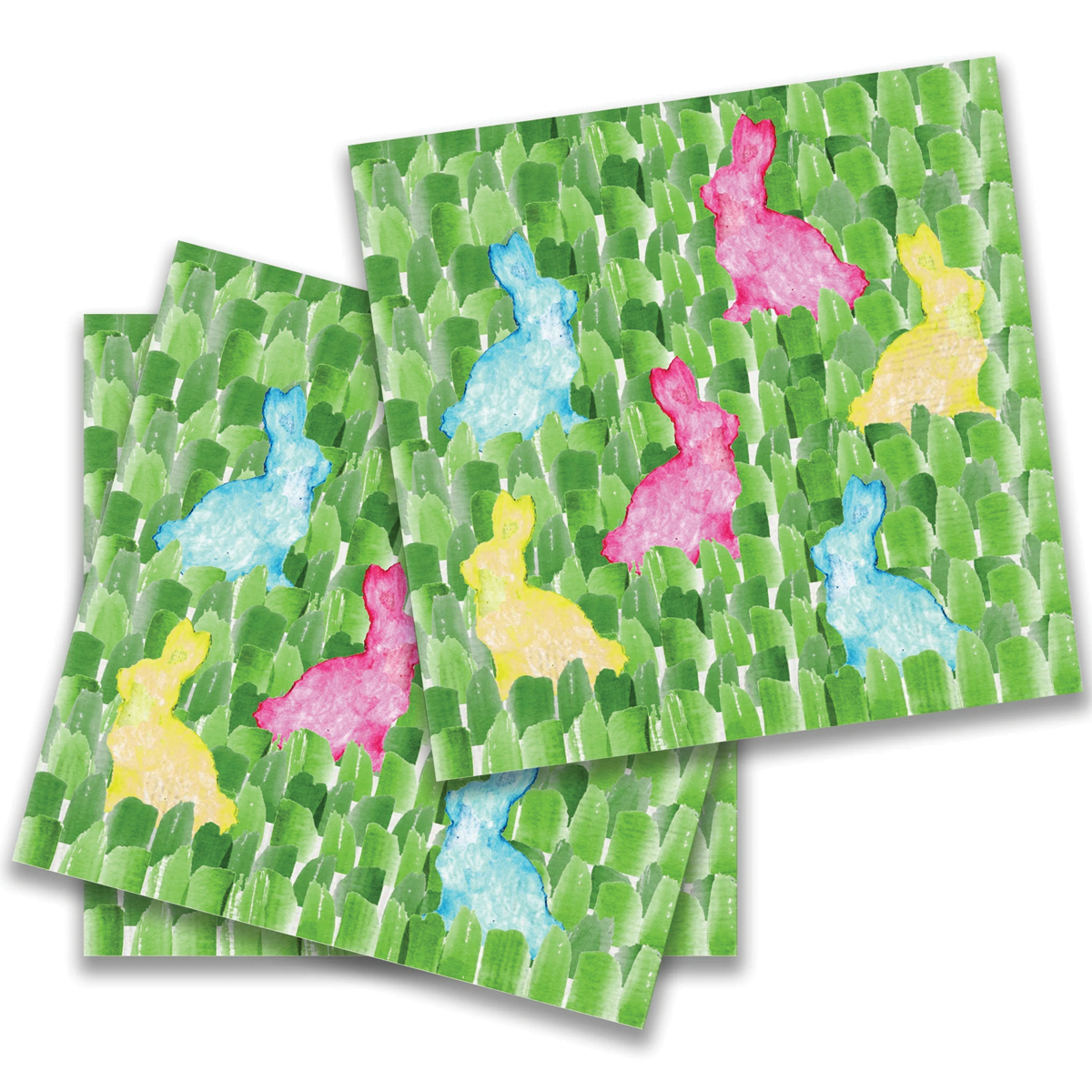 Paper Cocktail Napkins Colorful Bunnies