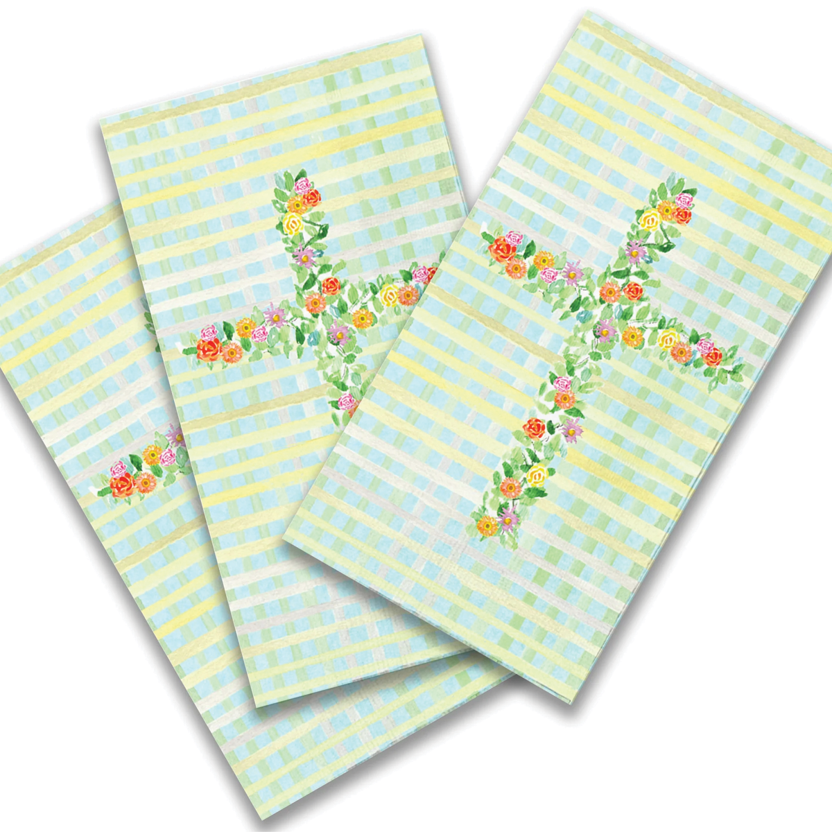 Paper Guest Towel Cross with Flowers