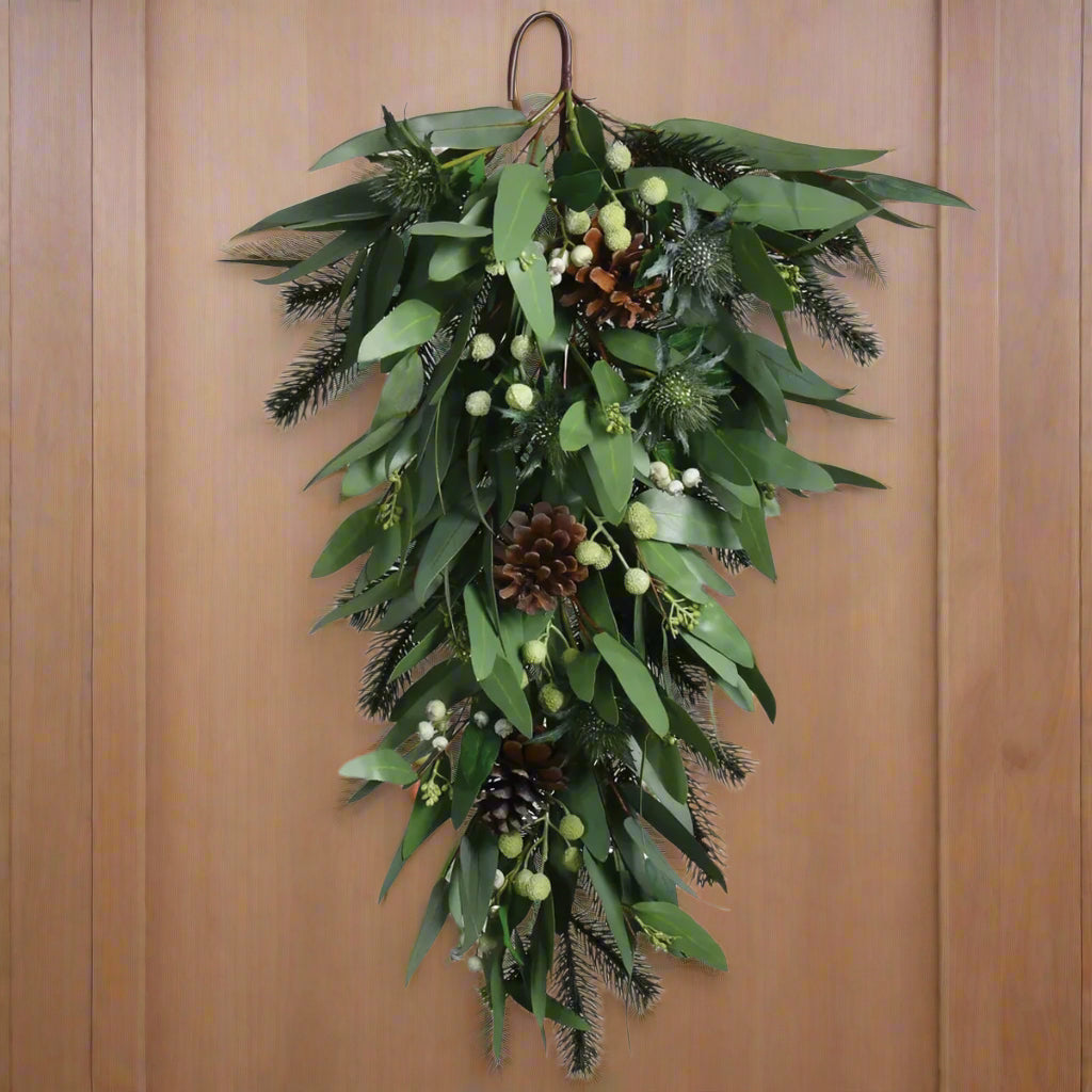 Eucalyptus, Berry, Pine Needle and Cone Teardrop