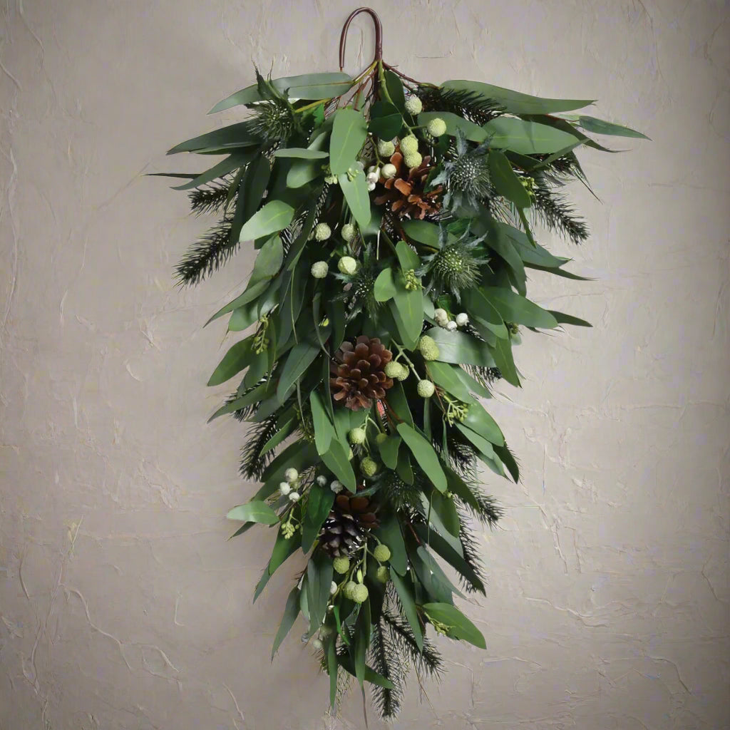 Eucalyptus, Berry, Pine Needle and Cone Teardrop