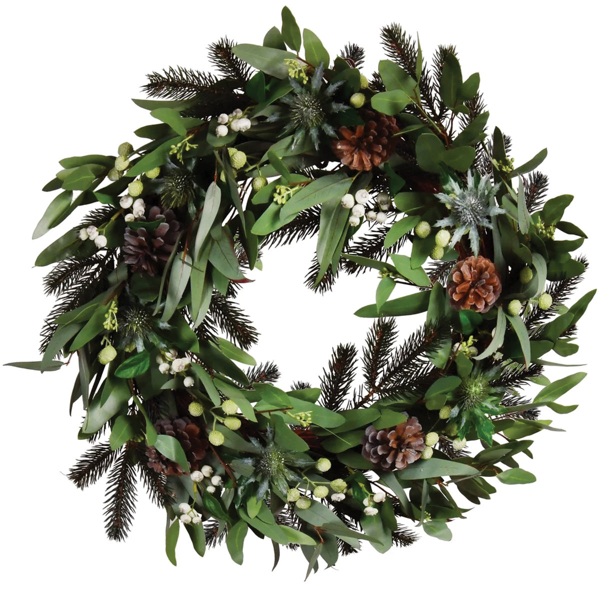 Eucalyptus, Berry, Pine Needle and Cone Wreath