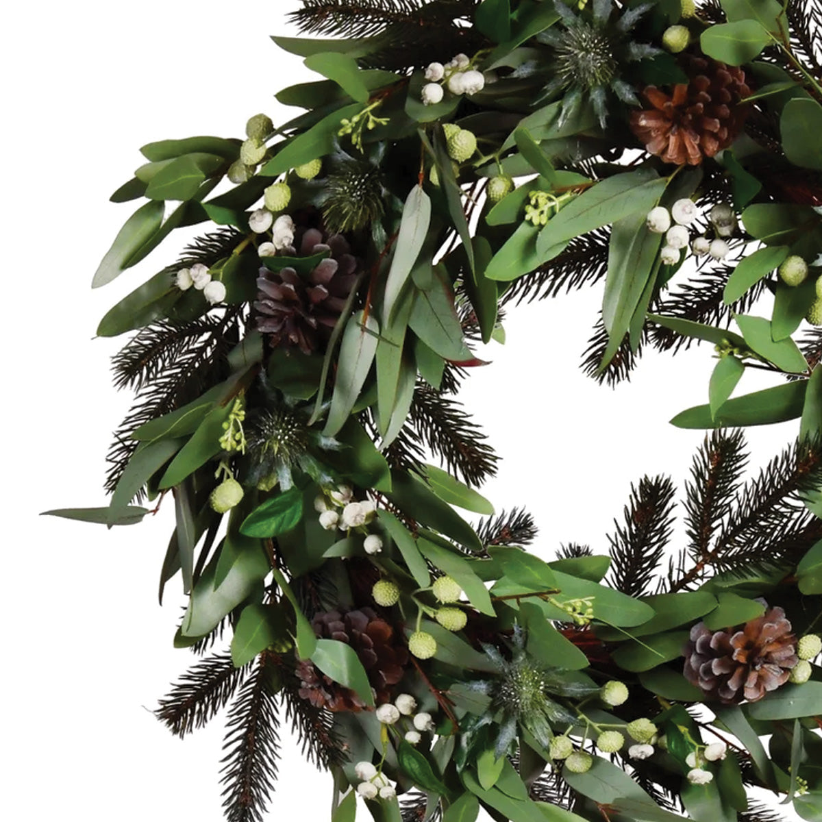 Eucalyptus, Berry, Pine Needle and Cone Wreath