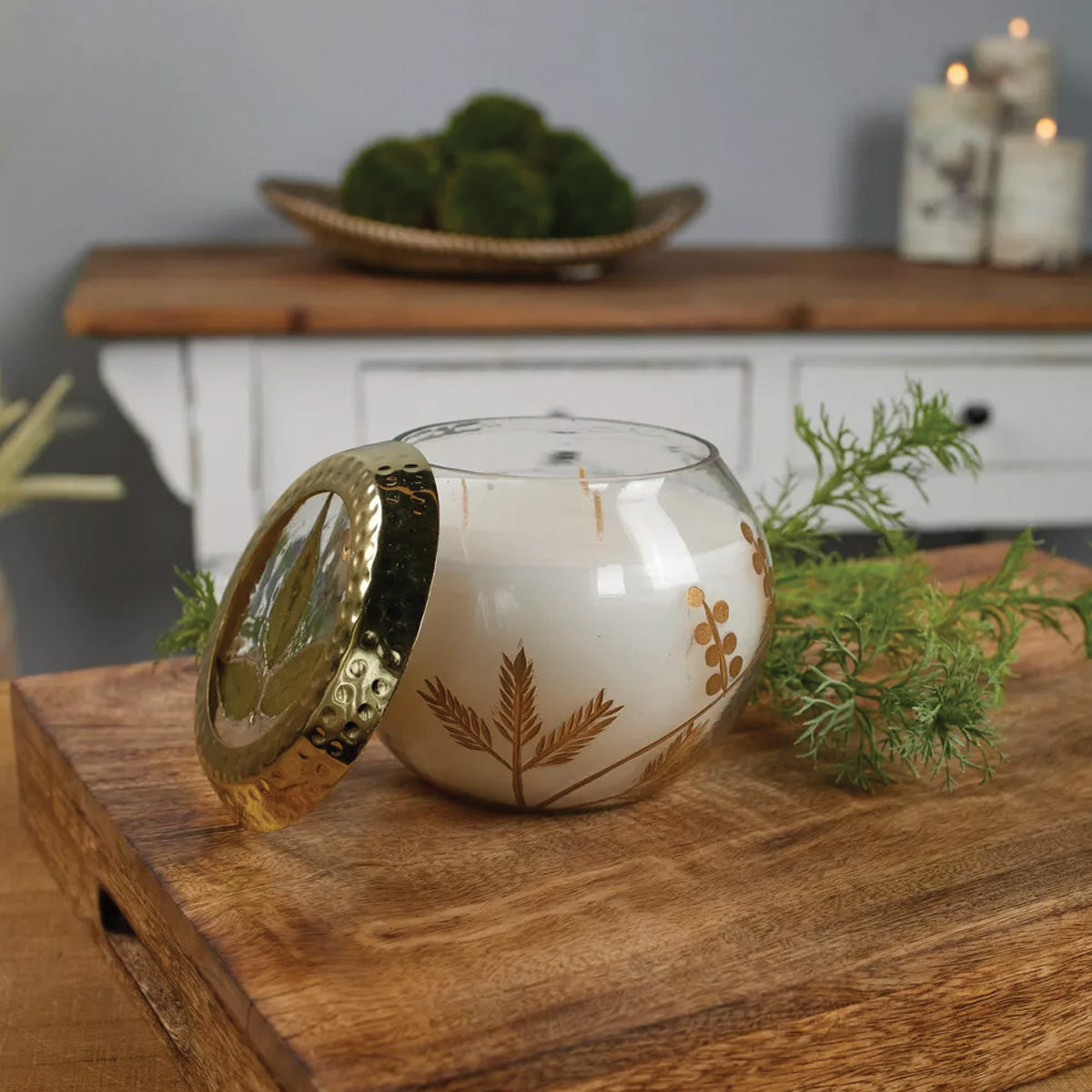 Frosted Juniper Candle in Glass with Lid