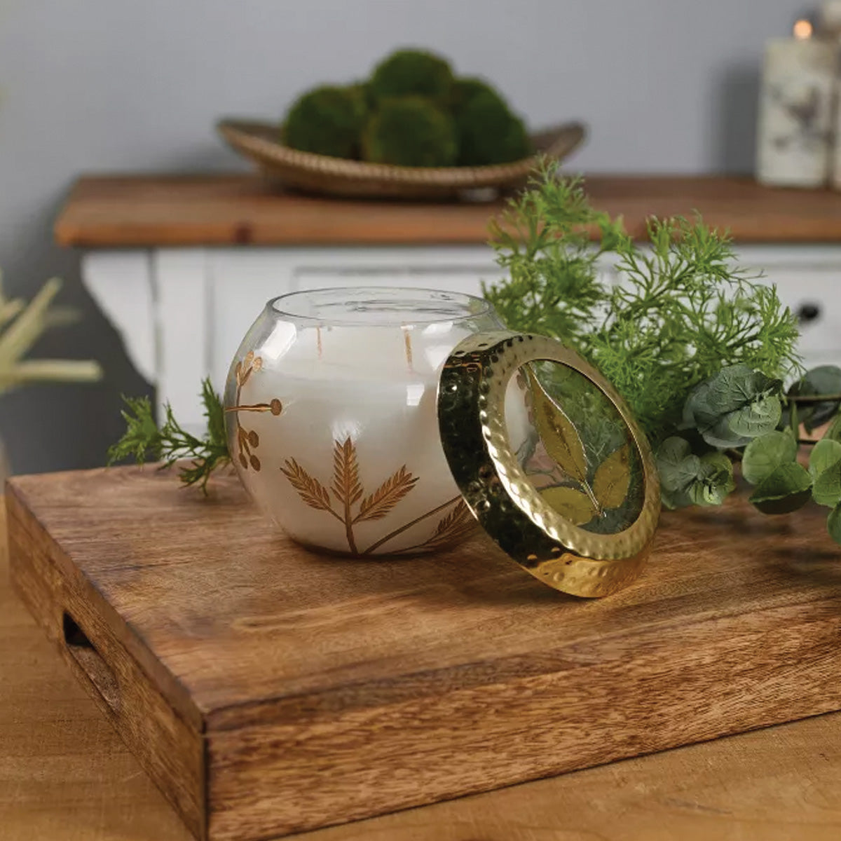 Frosted Juniper Candle in Glass with Lid