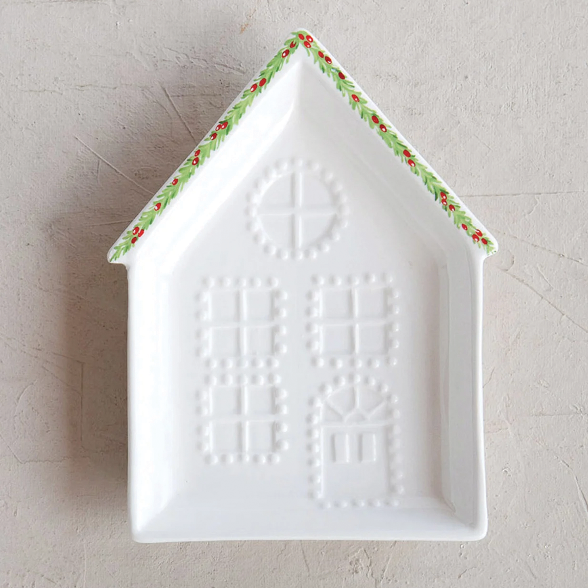 Stoneware White House with Roof Trim Plate