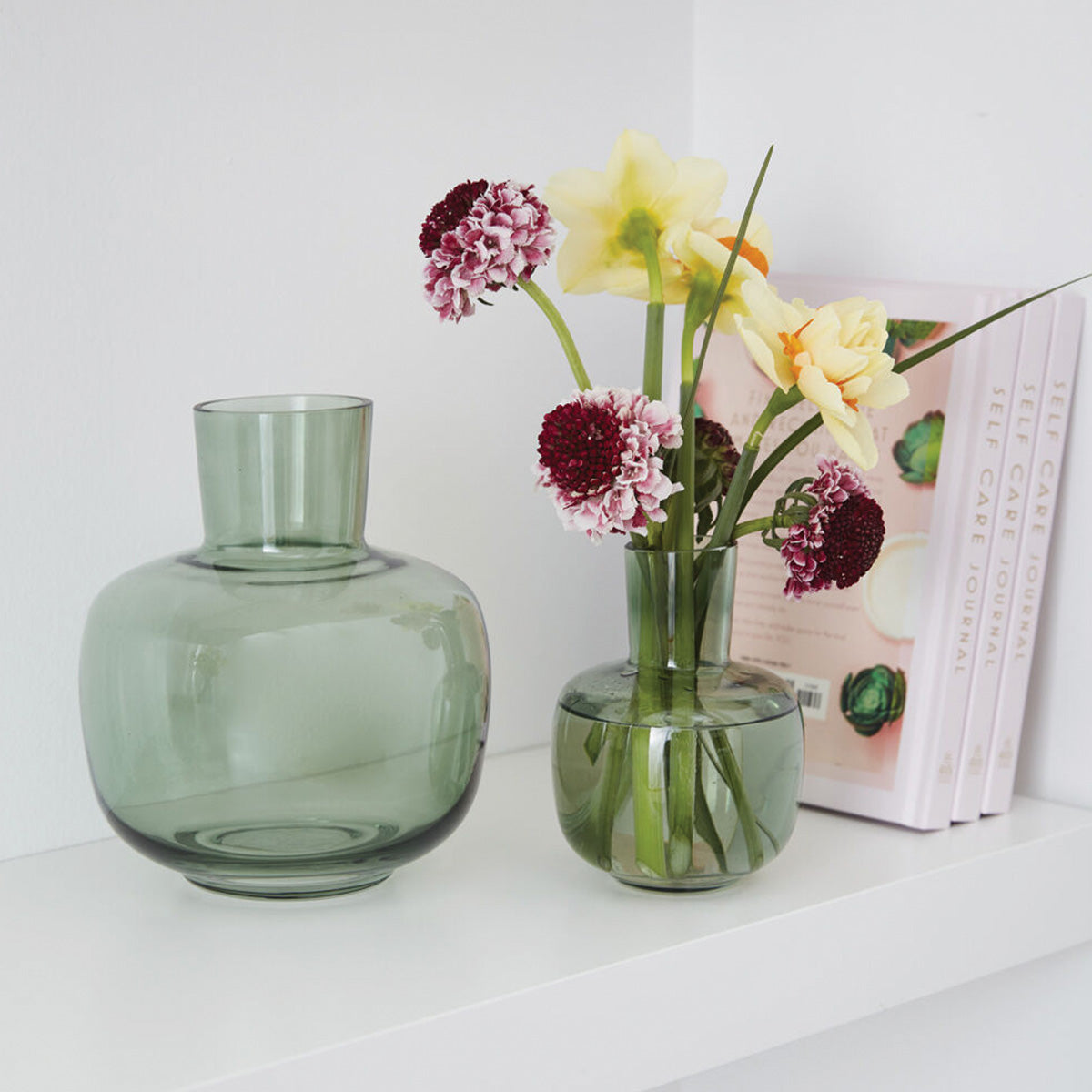 Green Hana Glass Vase Tall