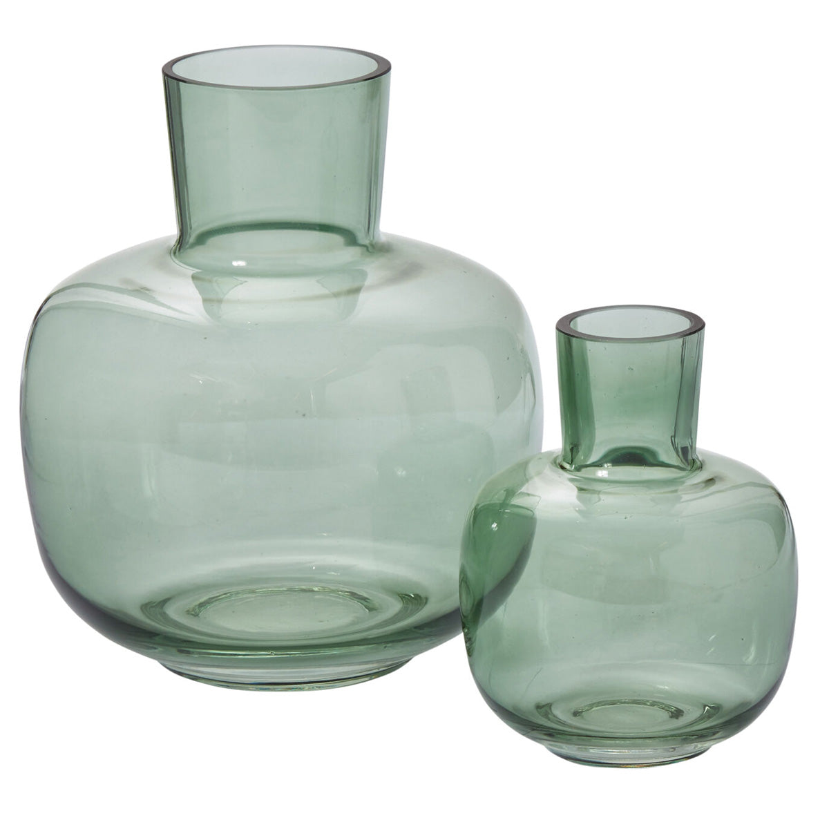 Green Hana Glass Vase Short