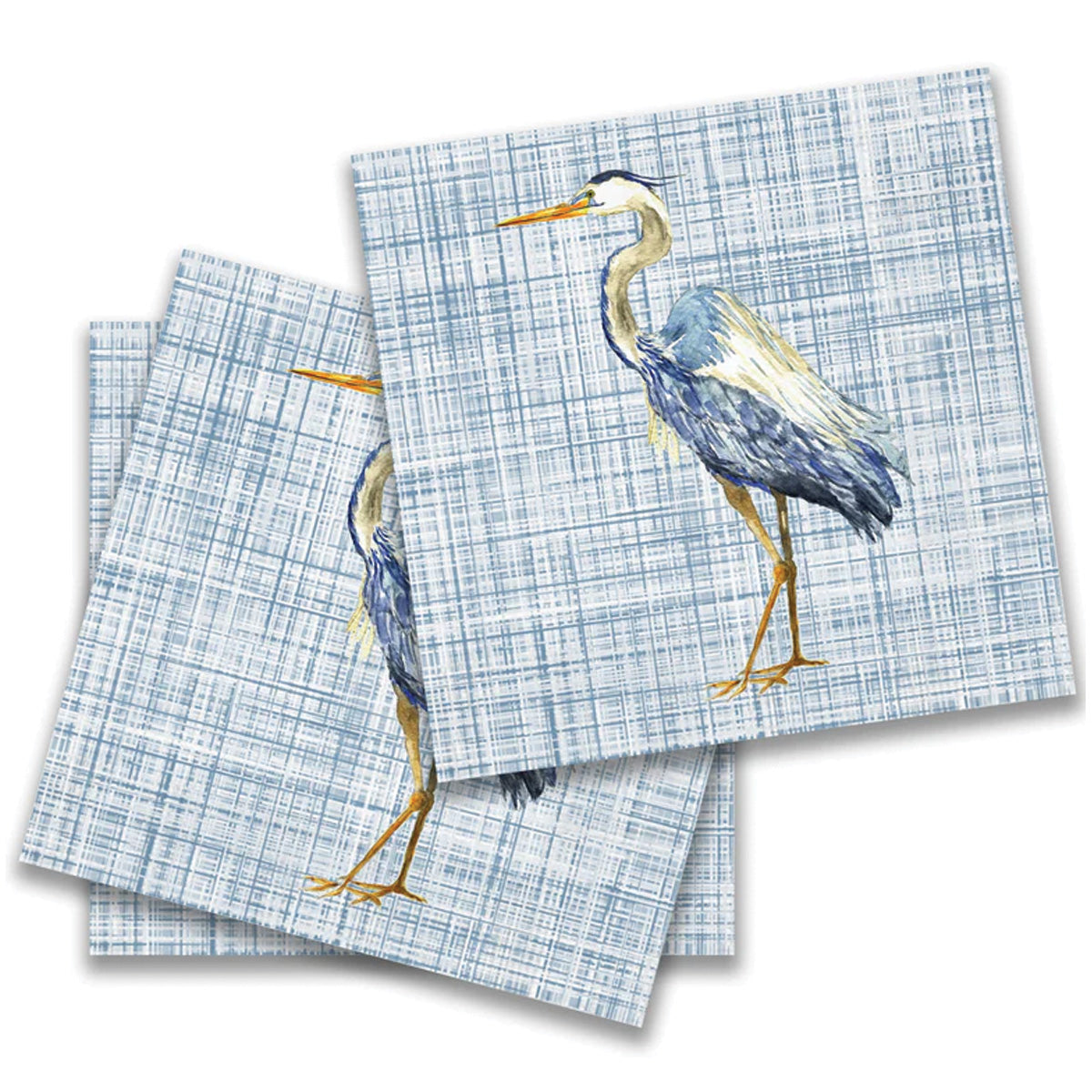 Paper Cocktail Napkins Blue Heron