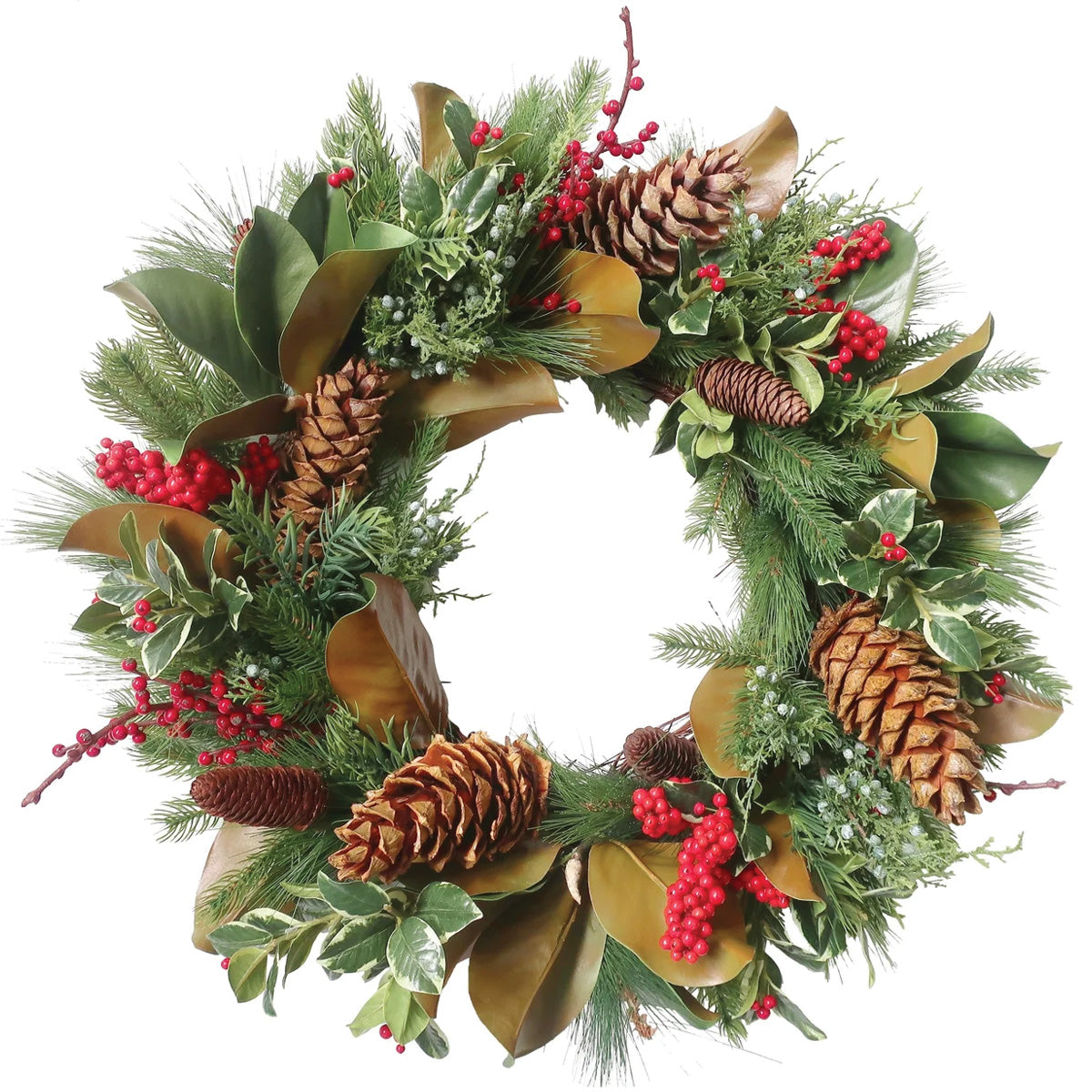 Holly and Pine Mix Wreath