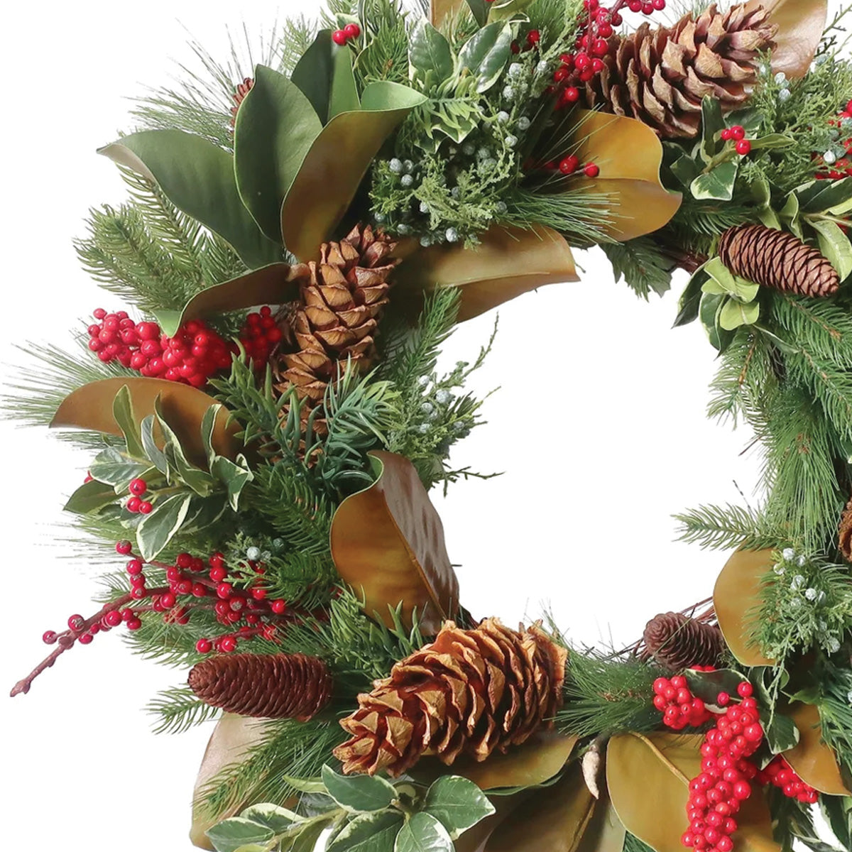 Holly and Pine Mix Wreath