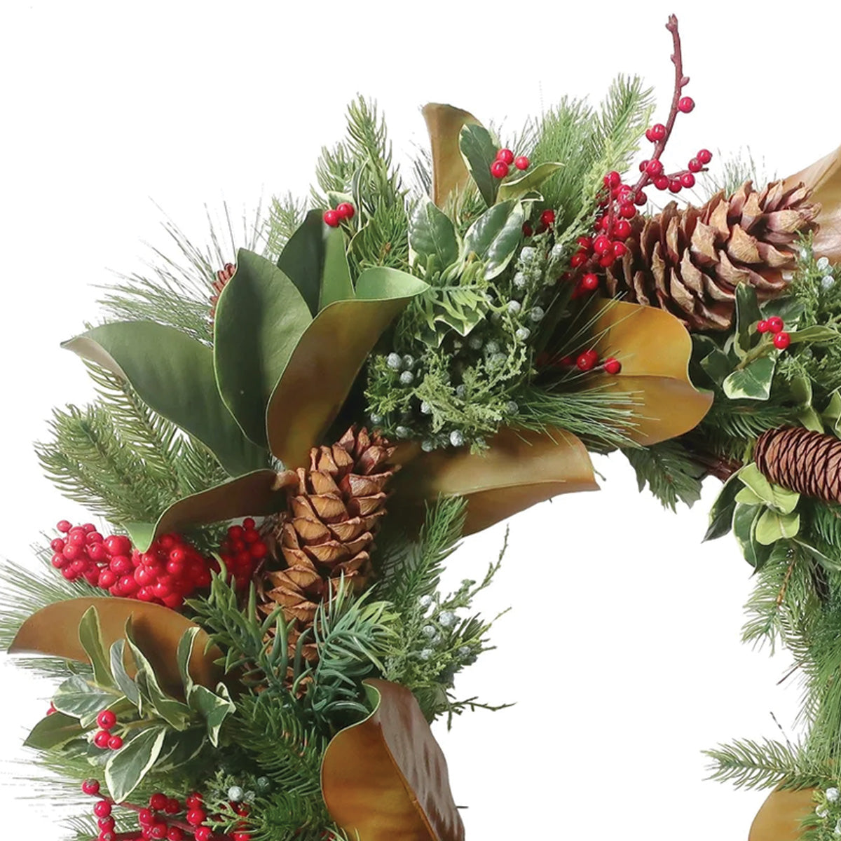 Holly and Pine Mix Wreath