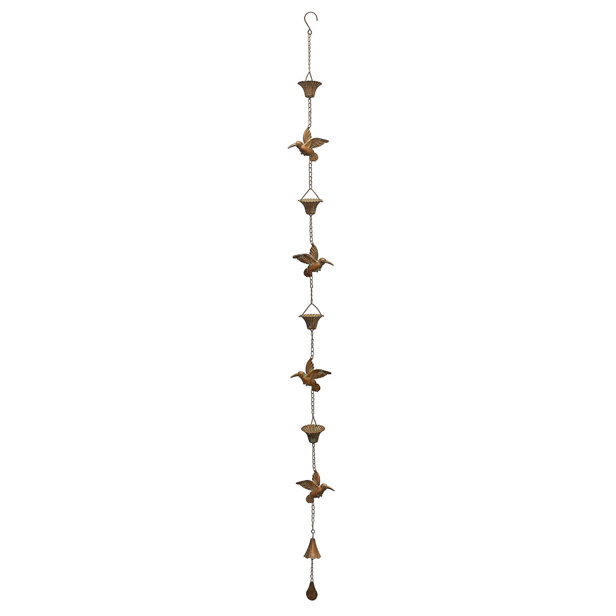 Hummingbird Iron Rain Chain and Wind Chime