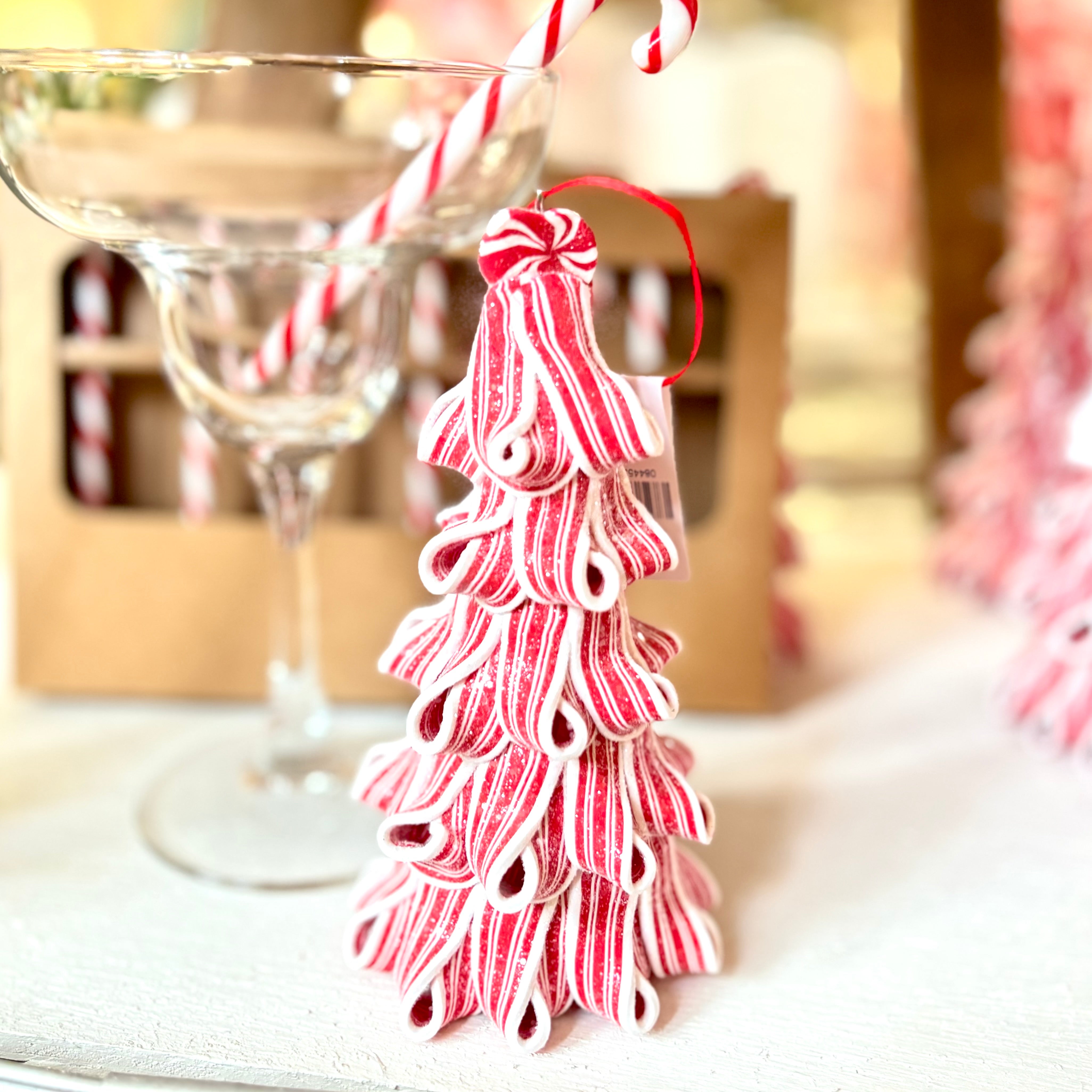 Sparkling Peppermint Ribbon Candy Tree Ornament