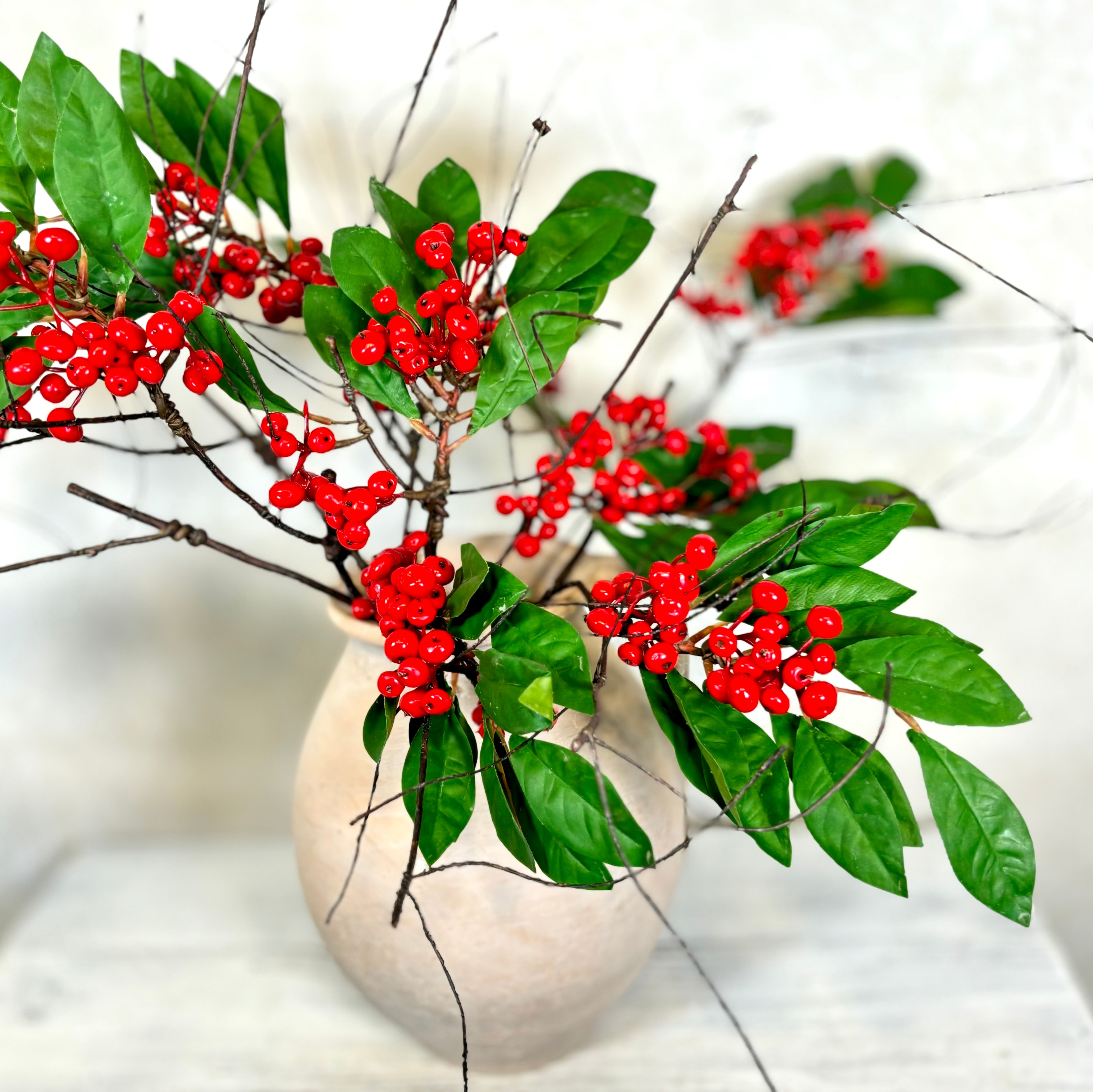 Berry Spray Red with Twigs