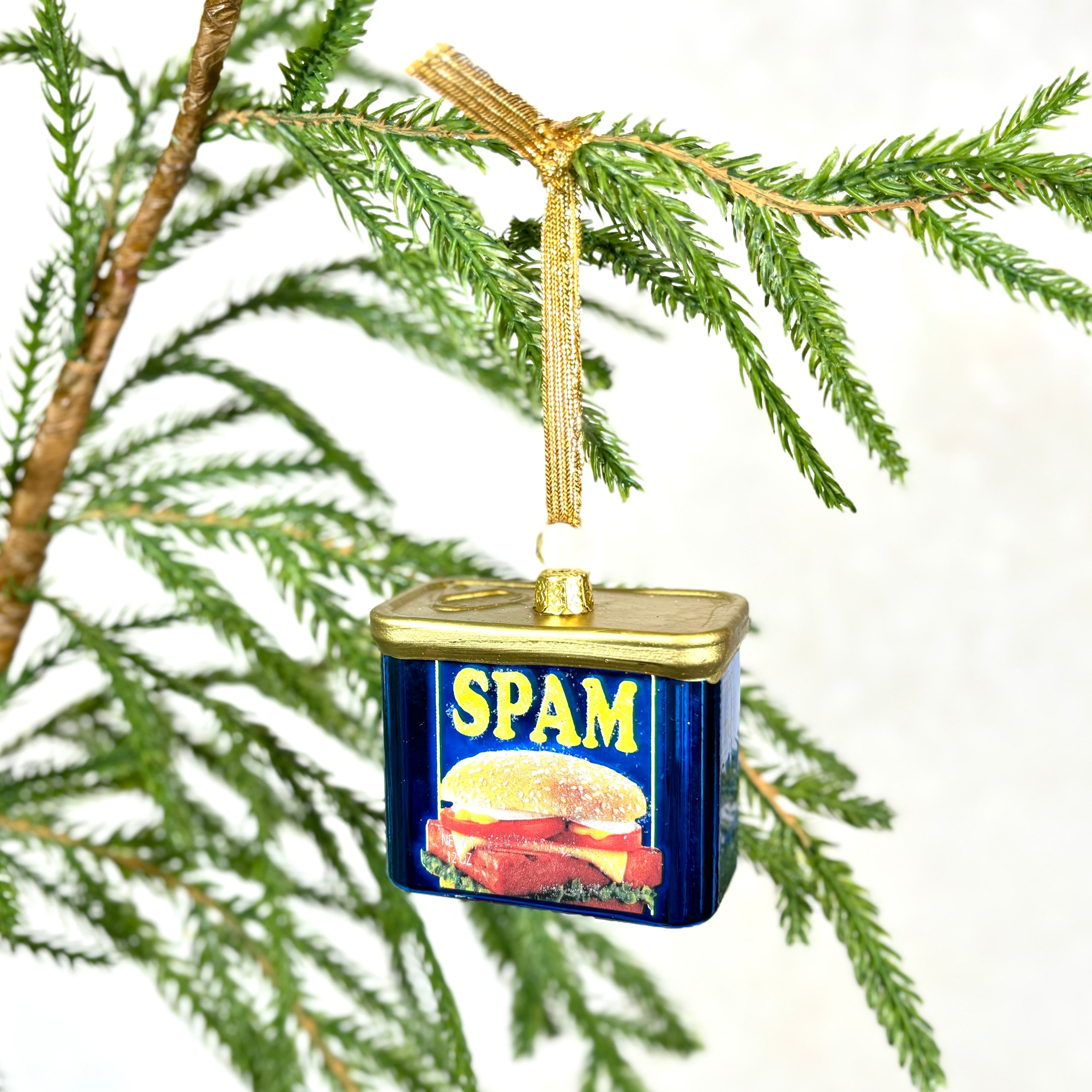 Canned Spam Glass Ornament