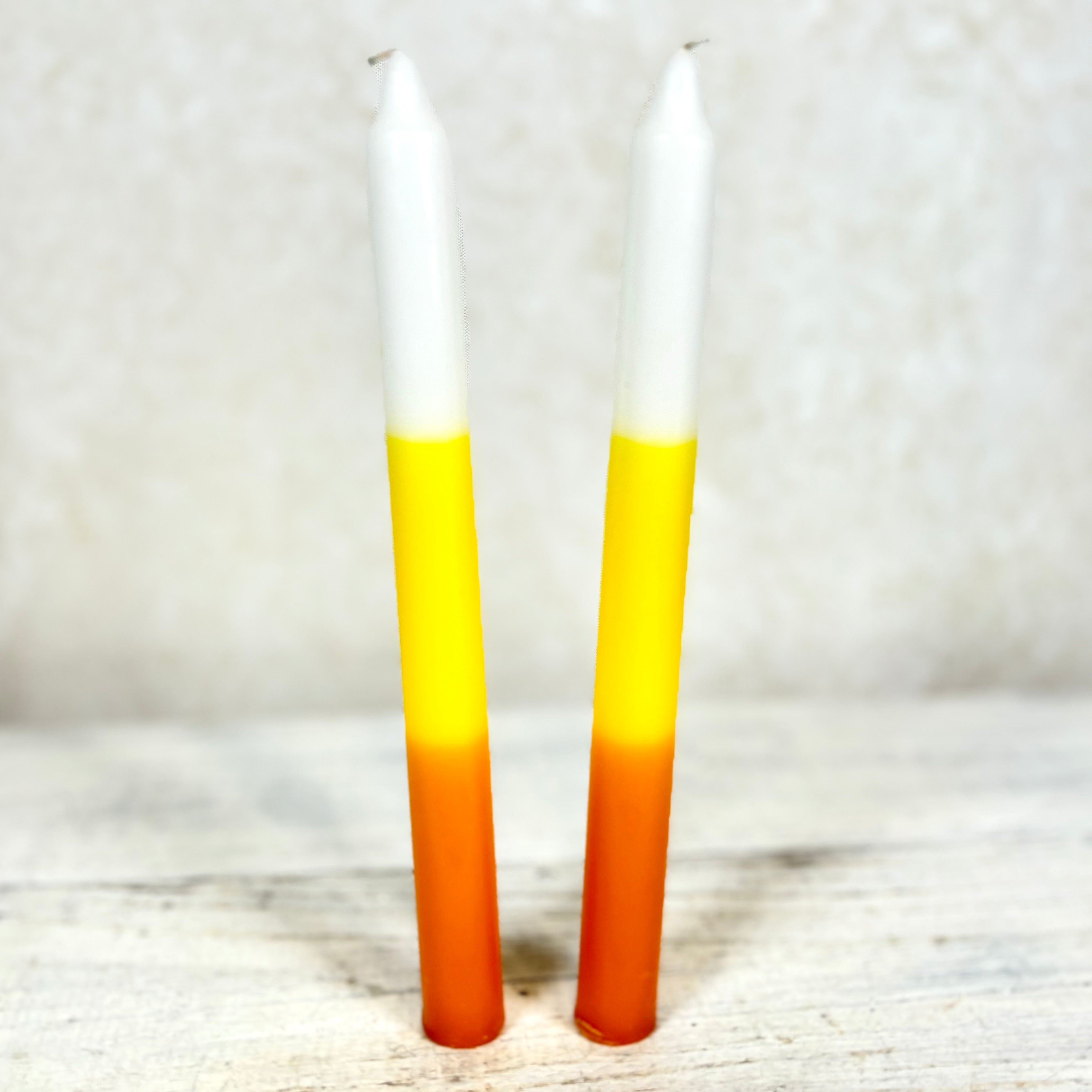 Candy Corn Elongated Candle Box of Two