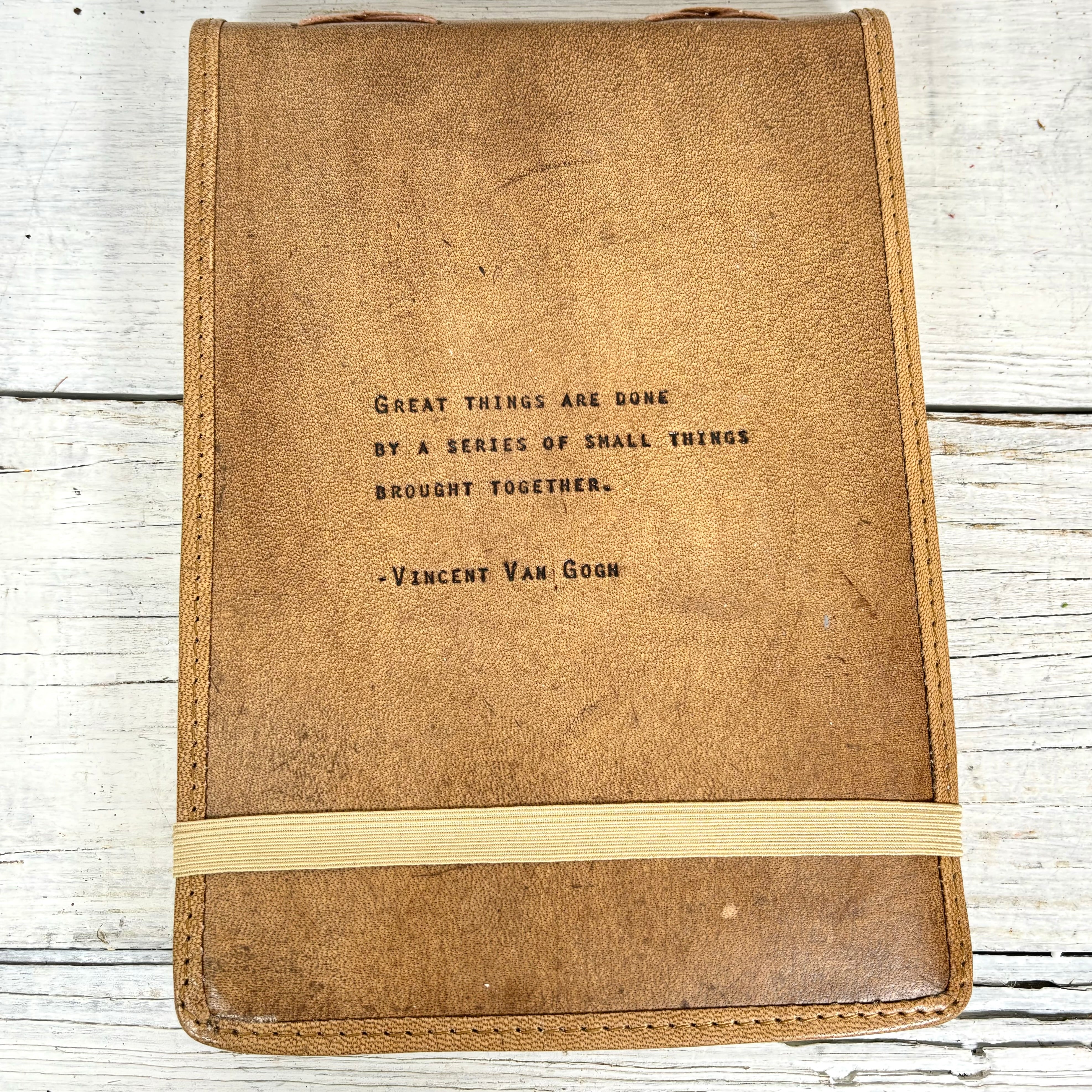 Large Vincent Van Gogh Hand-Stamped Leather Journal