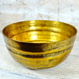 Aluminum Gold Grooved Bowl