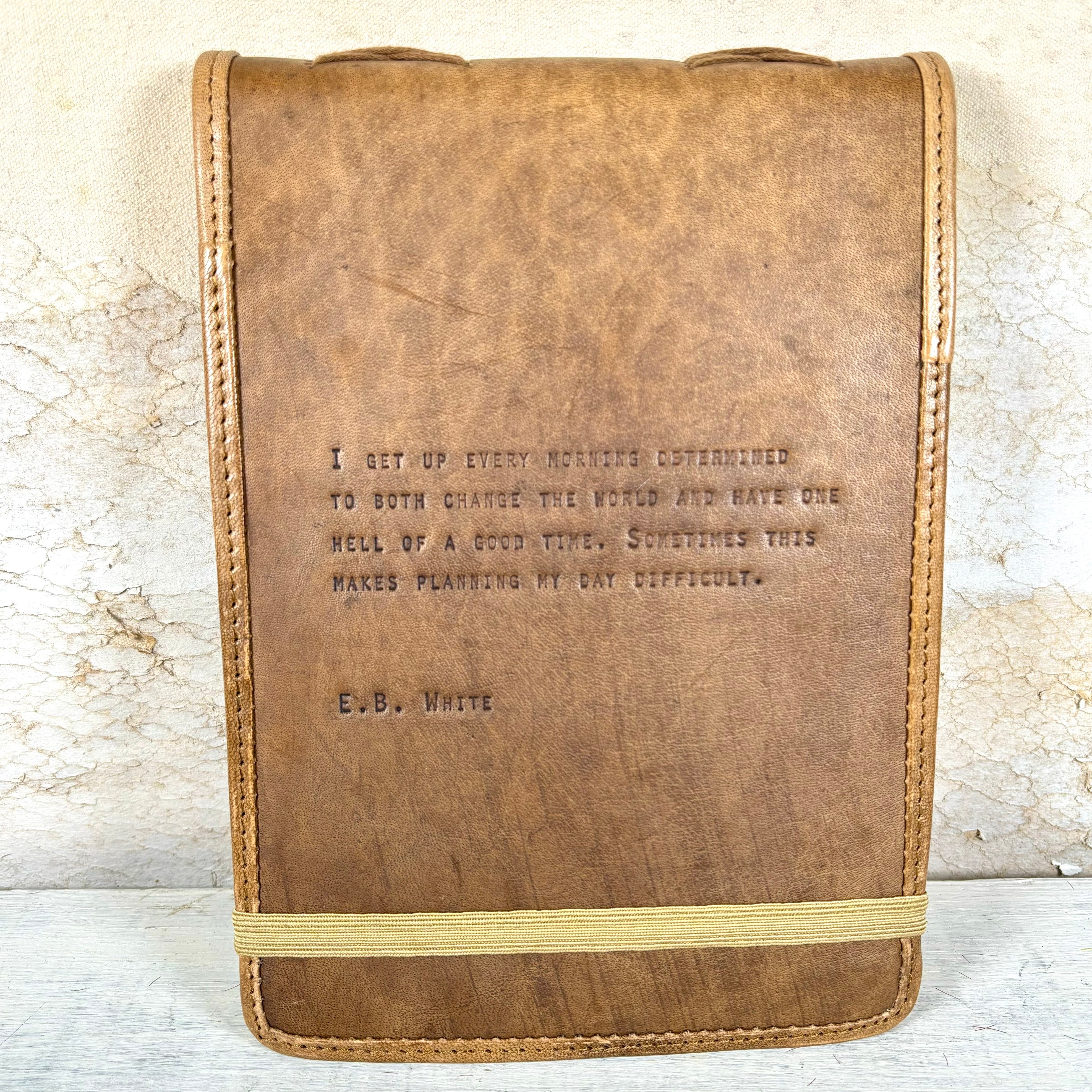 Large E.B. White Hand-Stamped Leather Journal