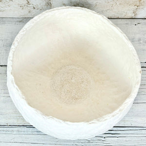 Cotton Mache Ball Pot White