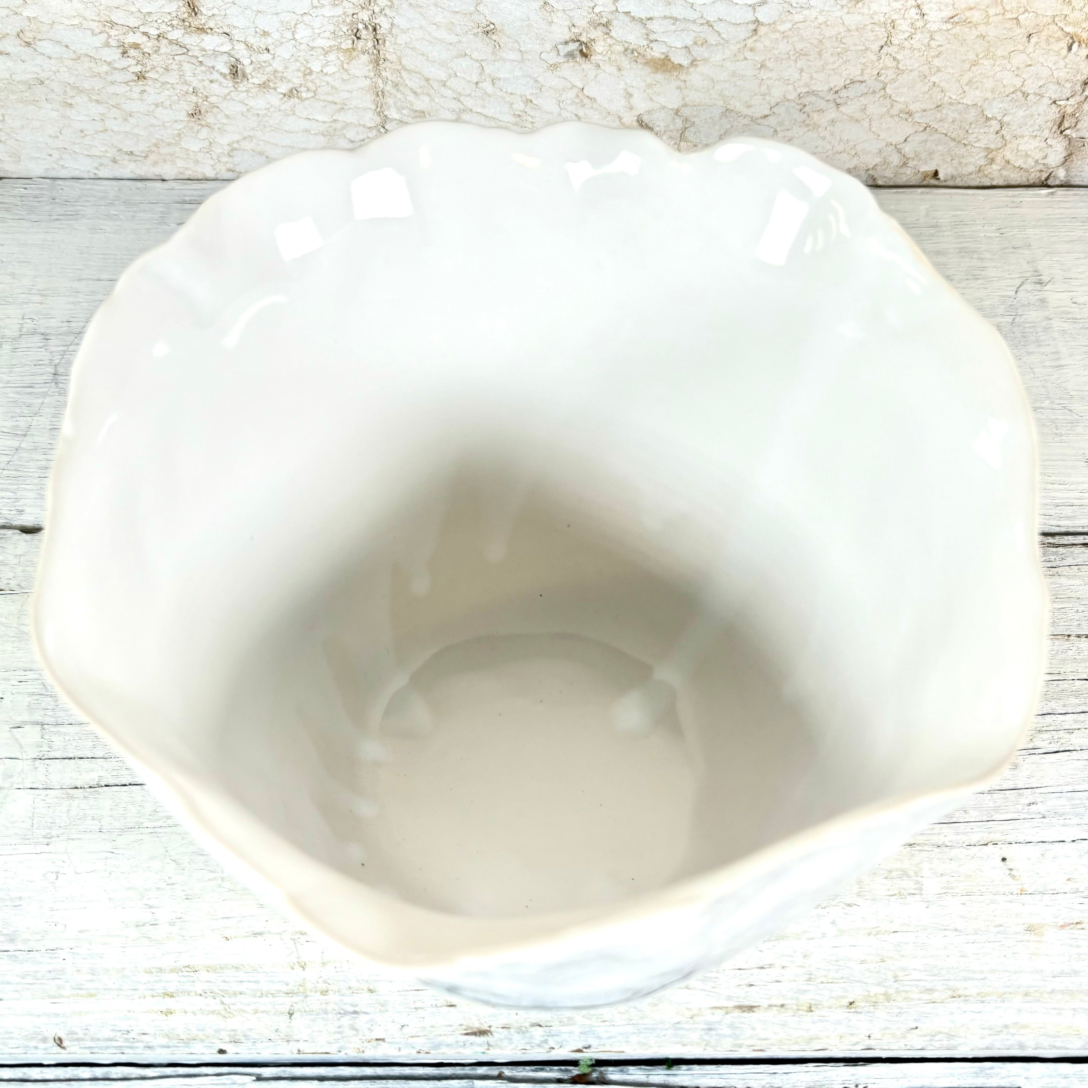Ceramic Pot White Shiny Small