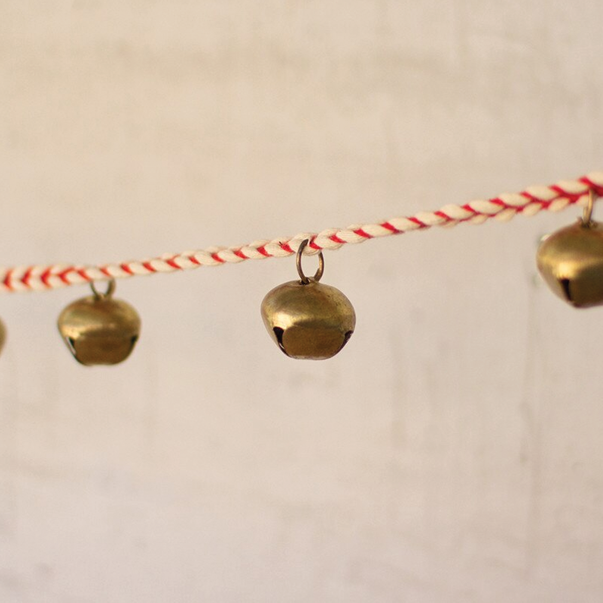 Red and White Gold Jingle Bell Garland
