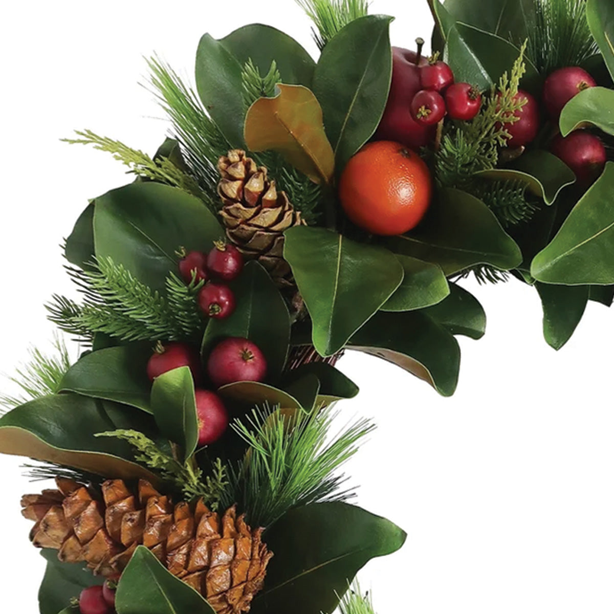 Magnolia Leaf and Fruit Wreath 30"