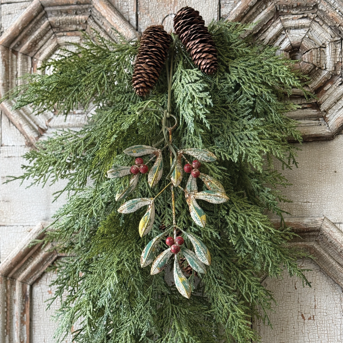Merry Mistletoe Metal Ornament