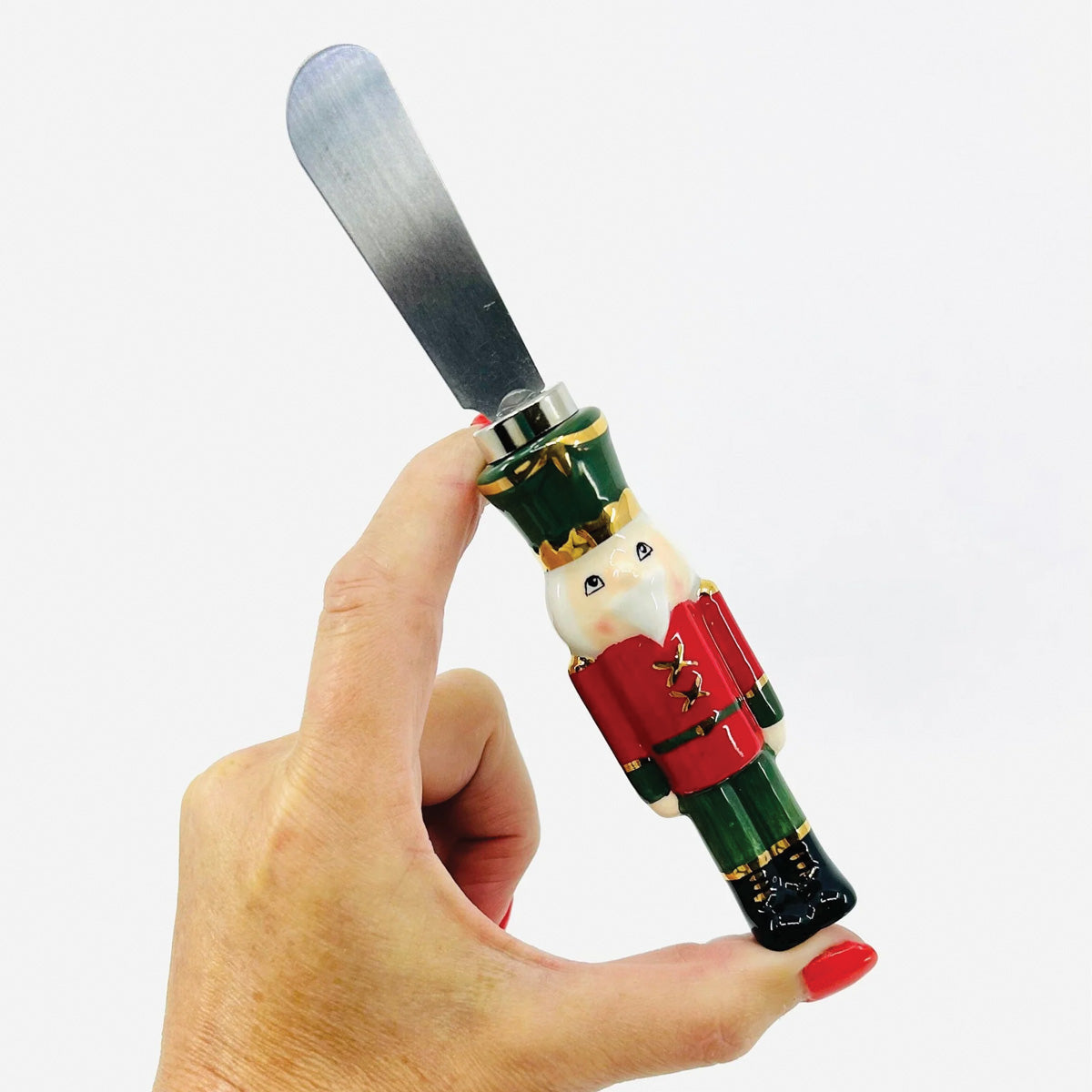 Ceramic Metal Red Jacket Nutcracker Spreader