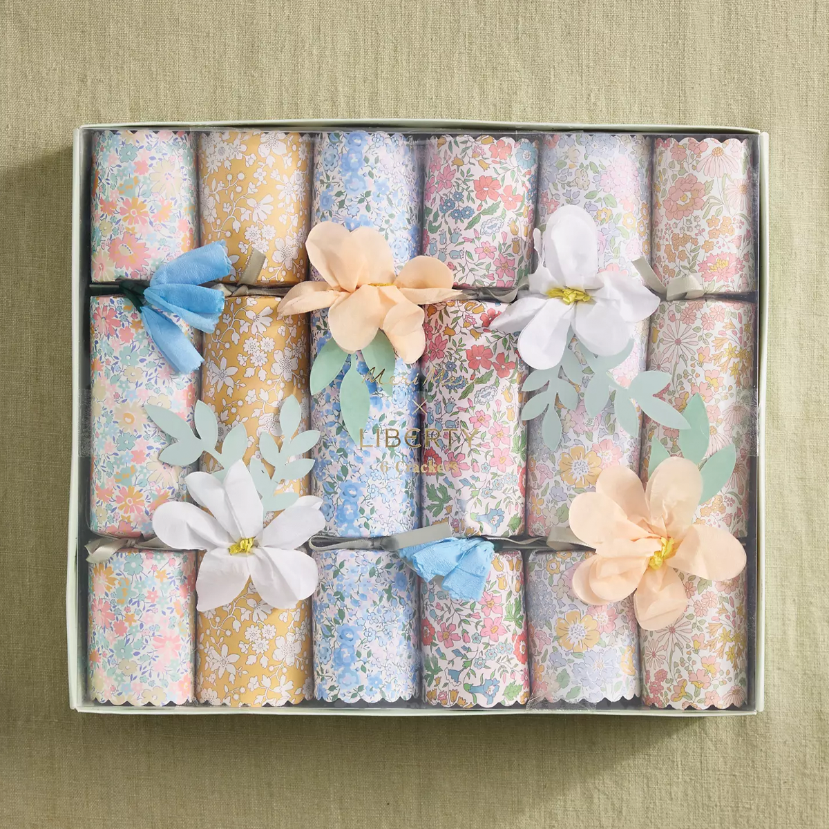 Box of Six Paper Flower Crackers