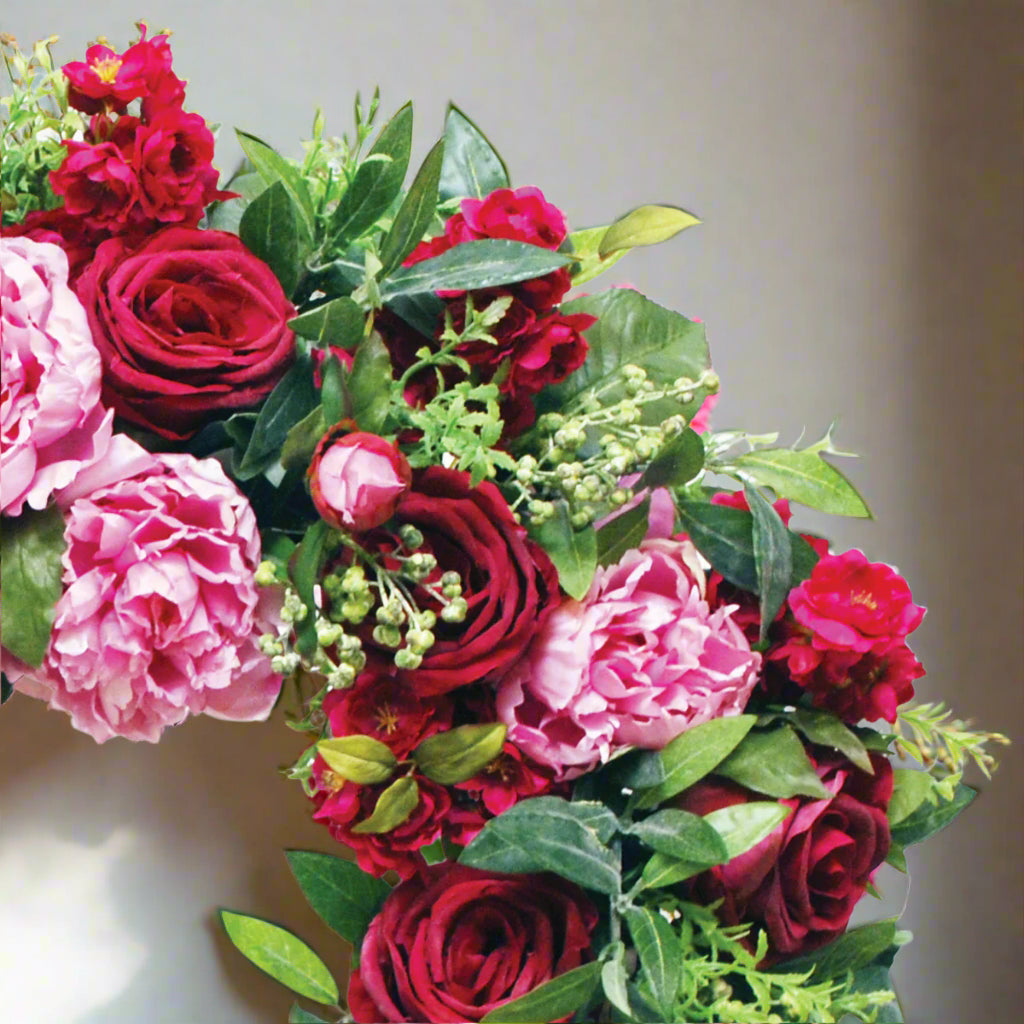 Pink Peony And Rose Mix Wreath