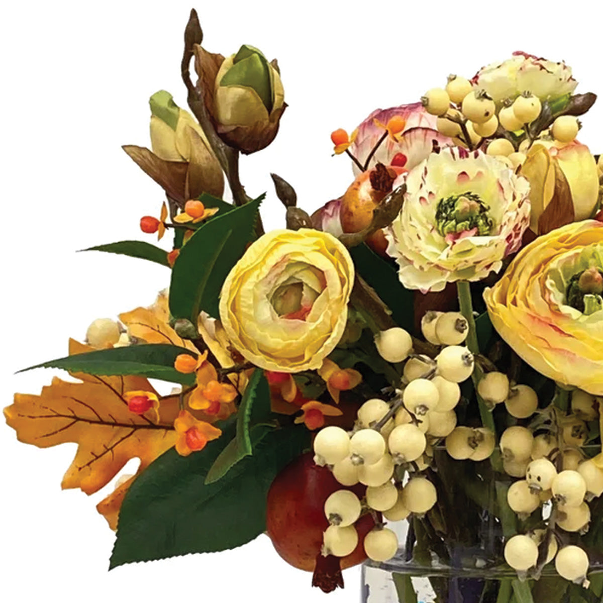 Ranunculuses and Olives in Vase