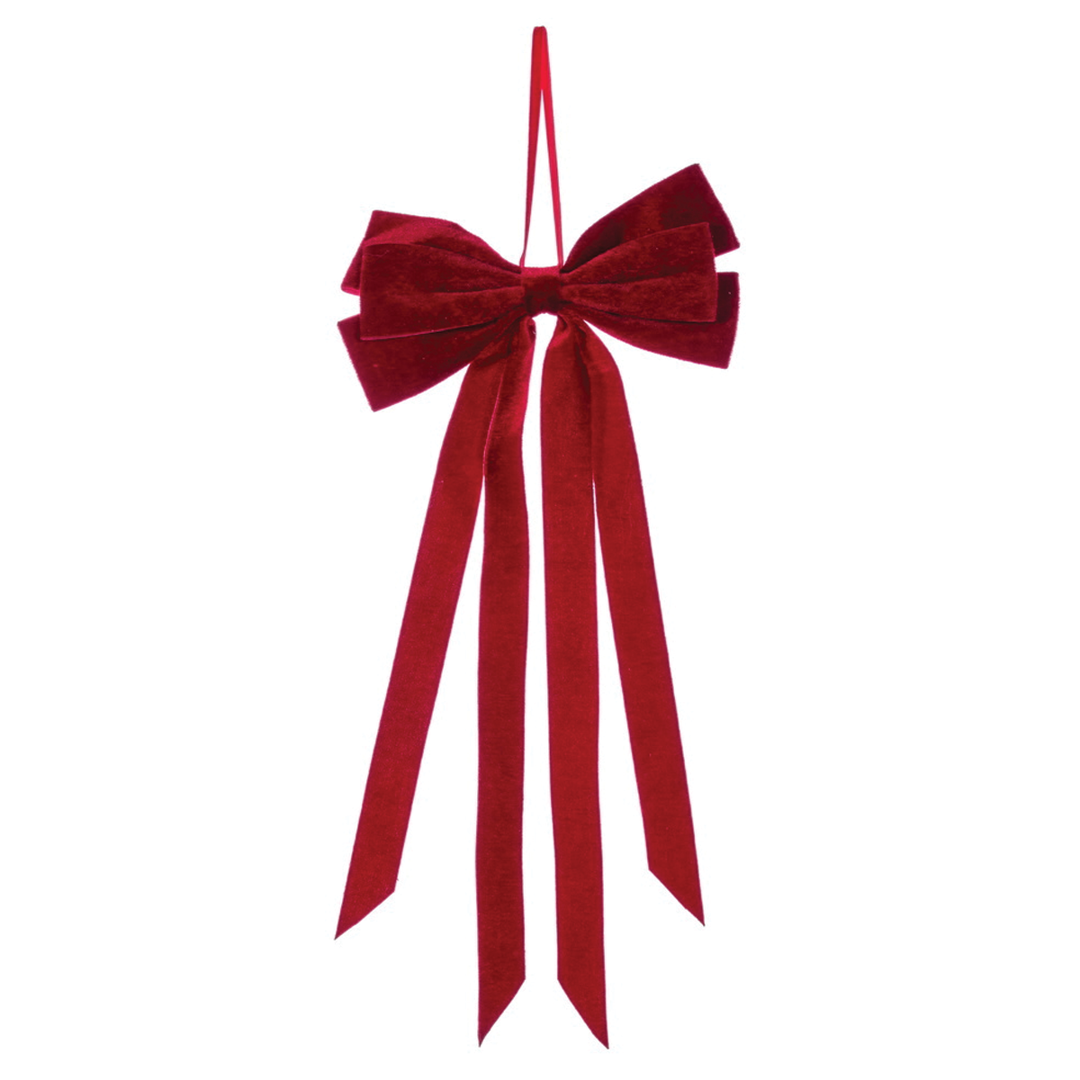 Red Velvet Bow with Tail Clip
