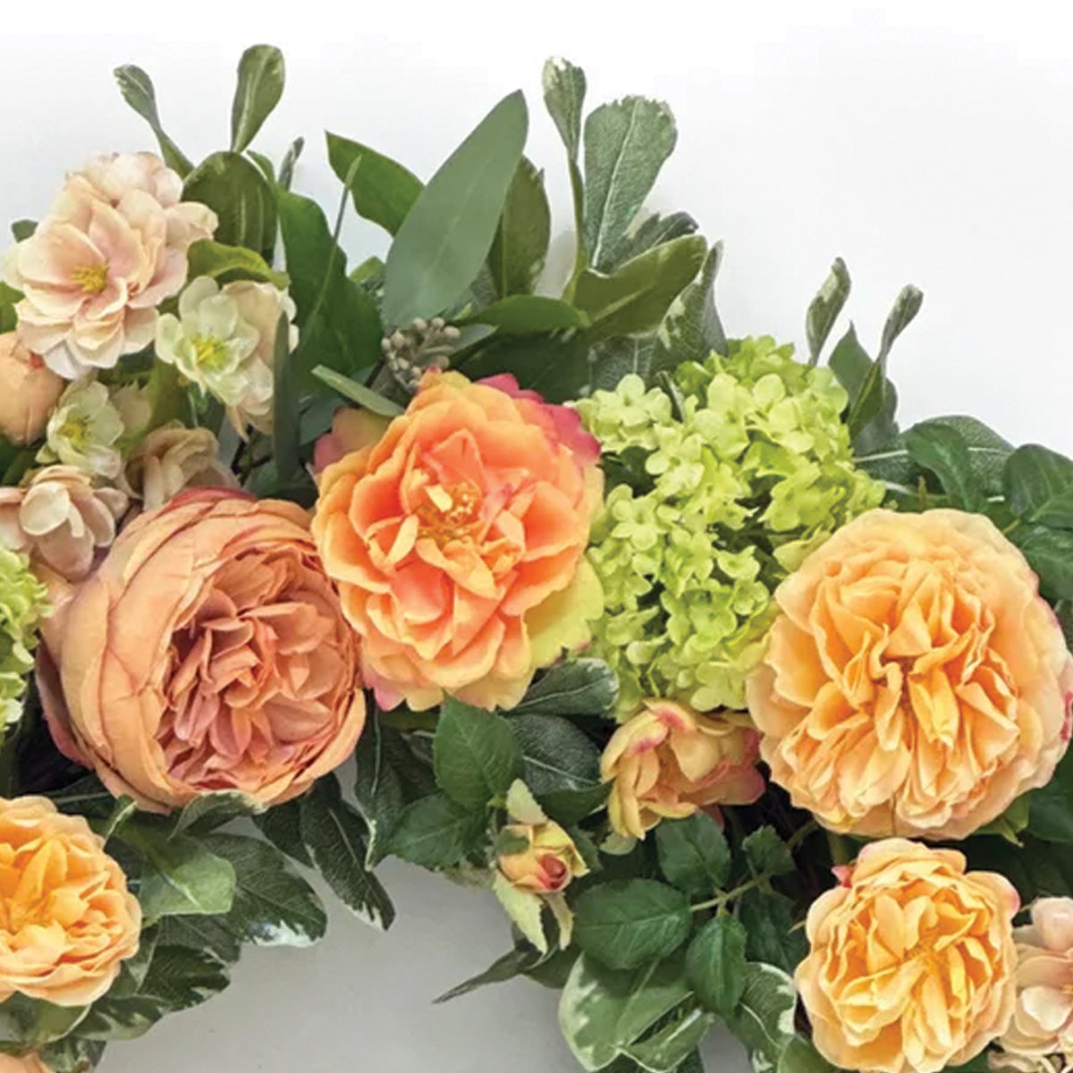 Roses and Snowball Wreath