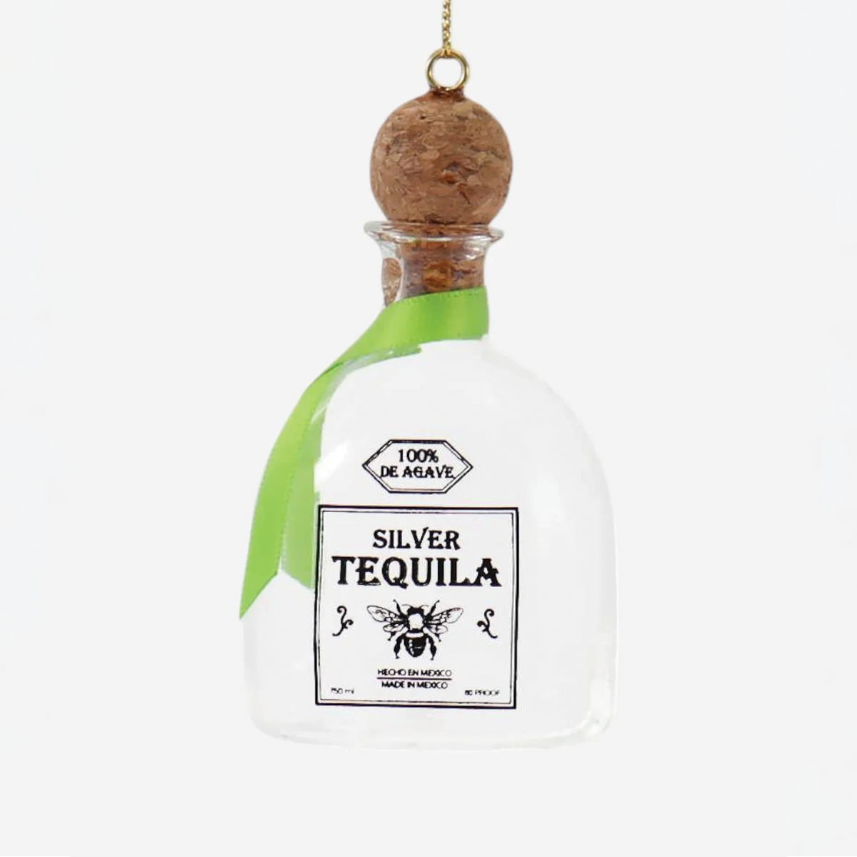 Tequila Bottle Glass Ornament
