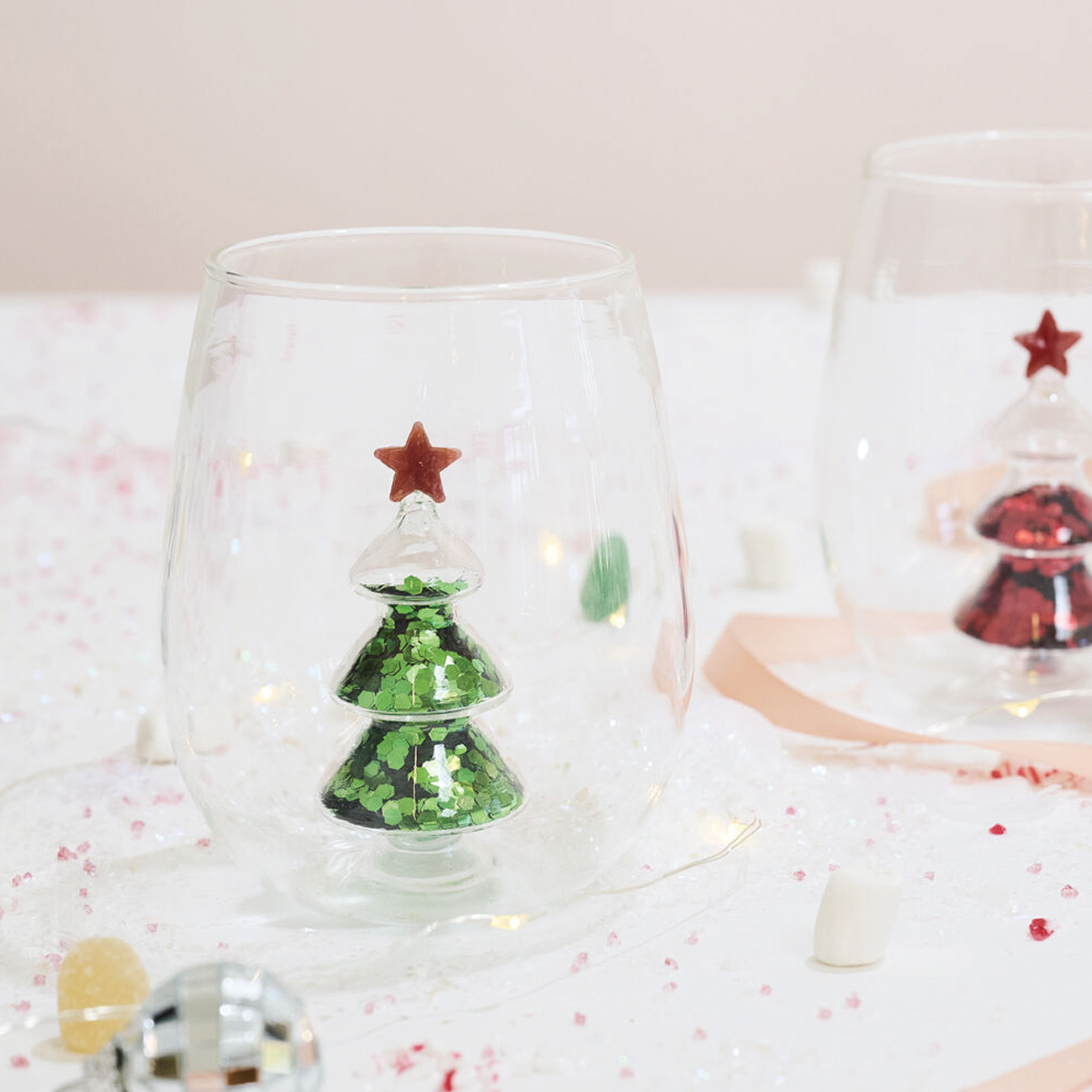 Glitter Glass Tree Drinkware