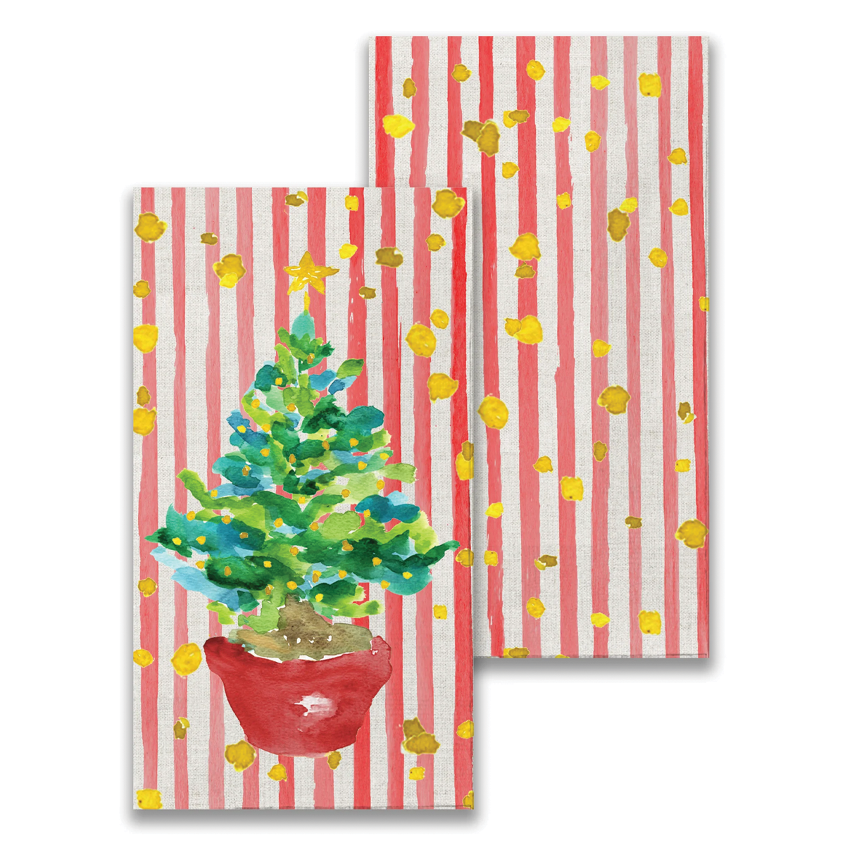 Red Potted Christmas Tree Paper Guest Towel