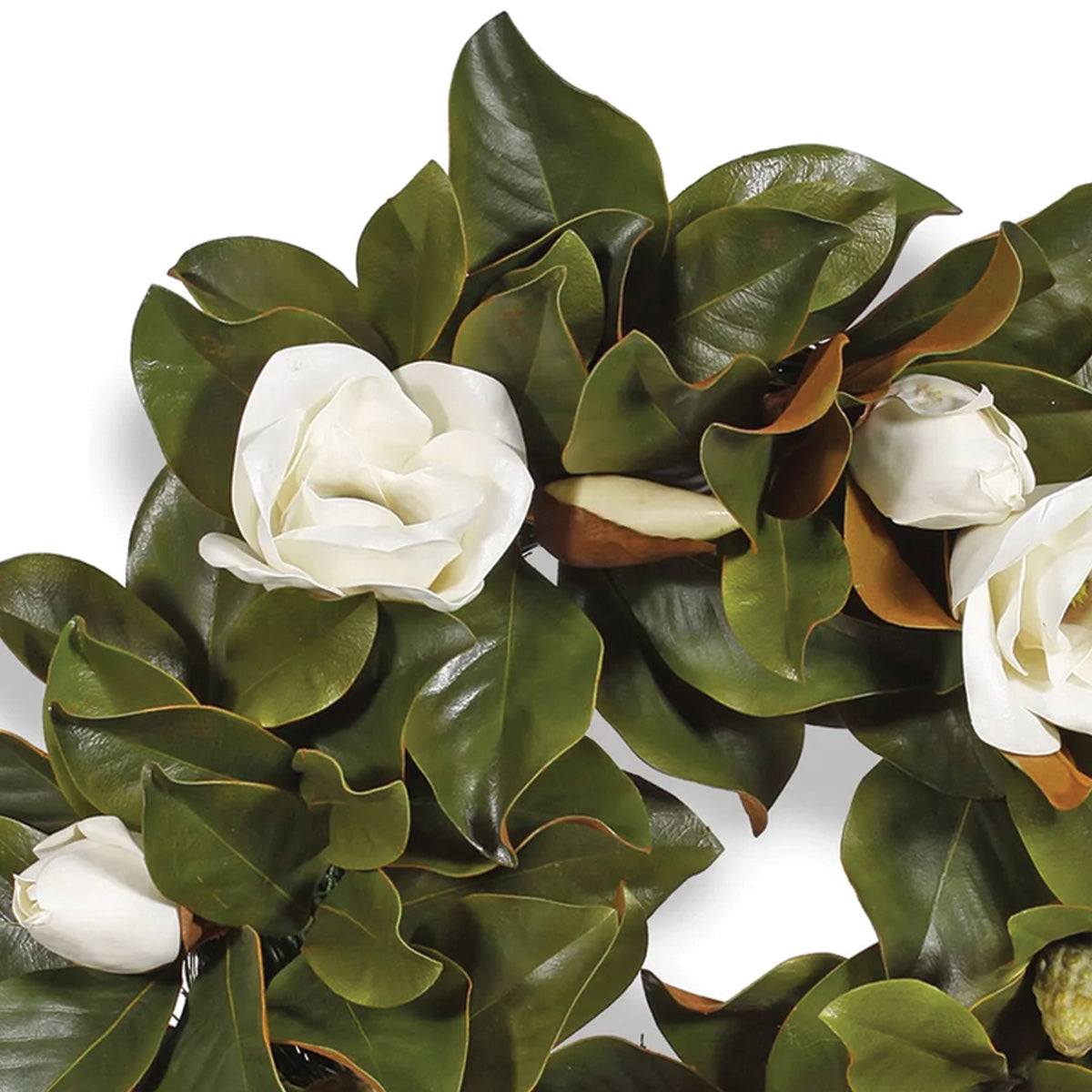 White and Green Magnolia Wreath 24"