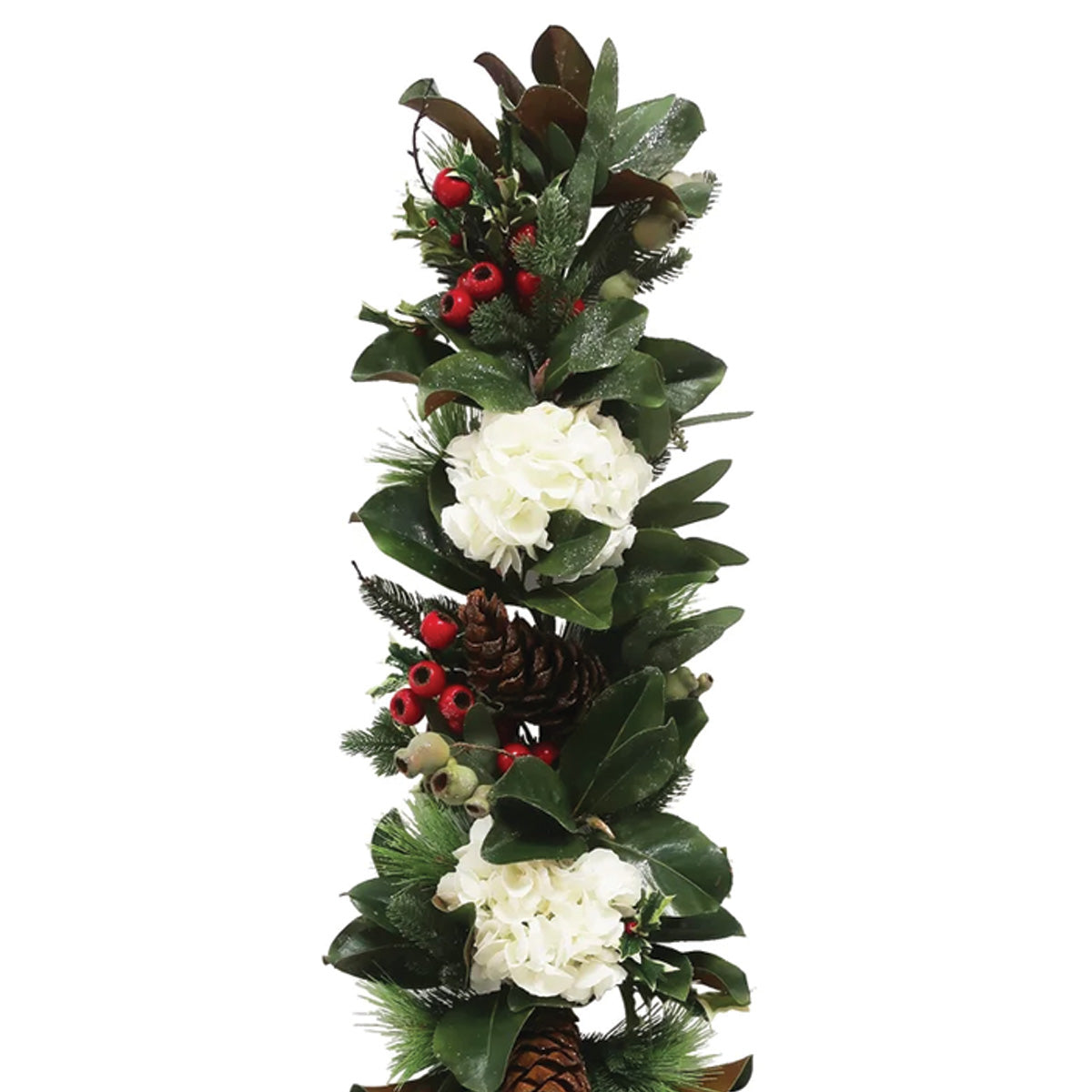 White Hydrangea Holiday Garland 5'