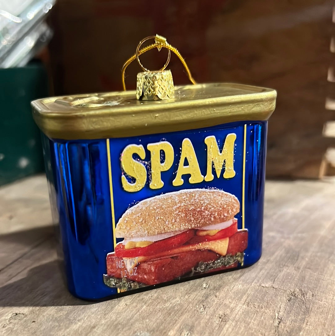 Canned Spam Glass Ornament