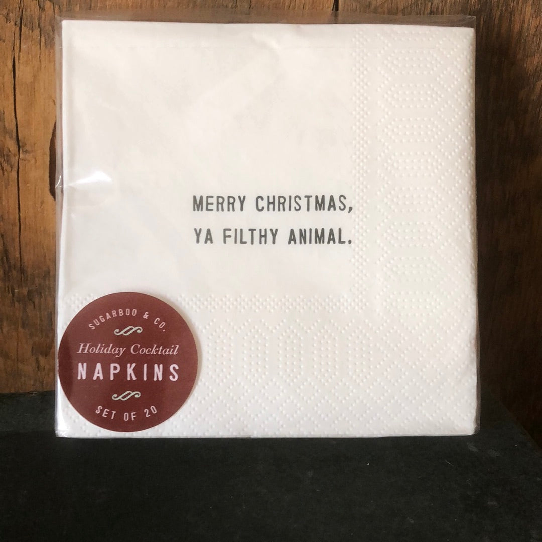 Holiday Cocktail Napkins Filthy Animal