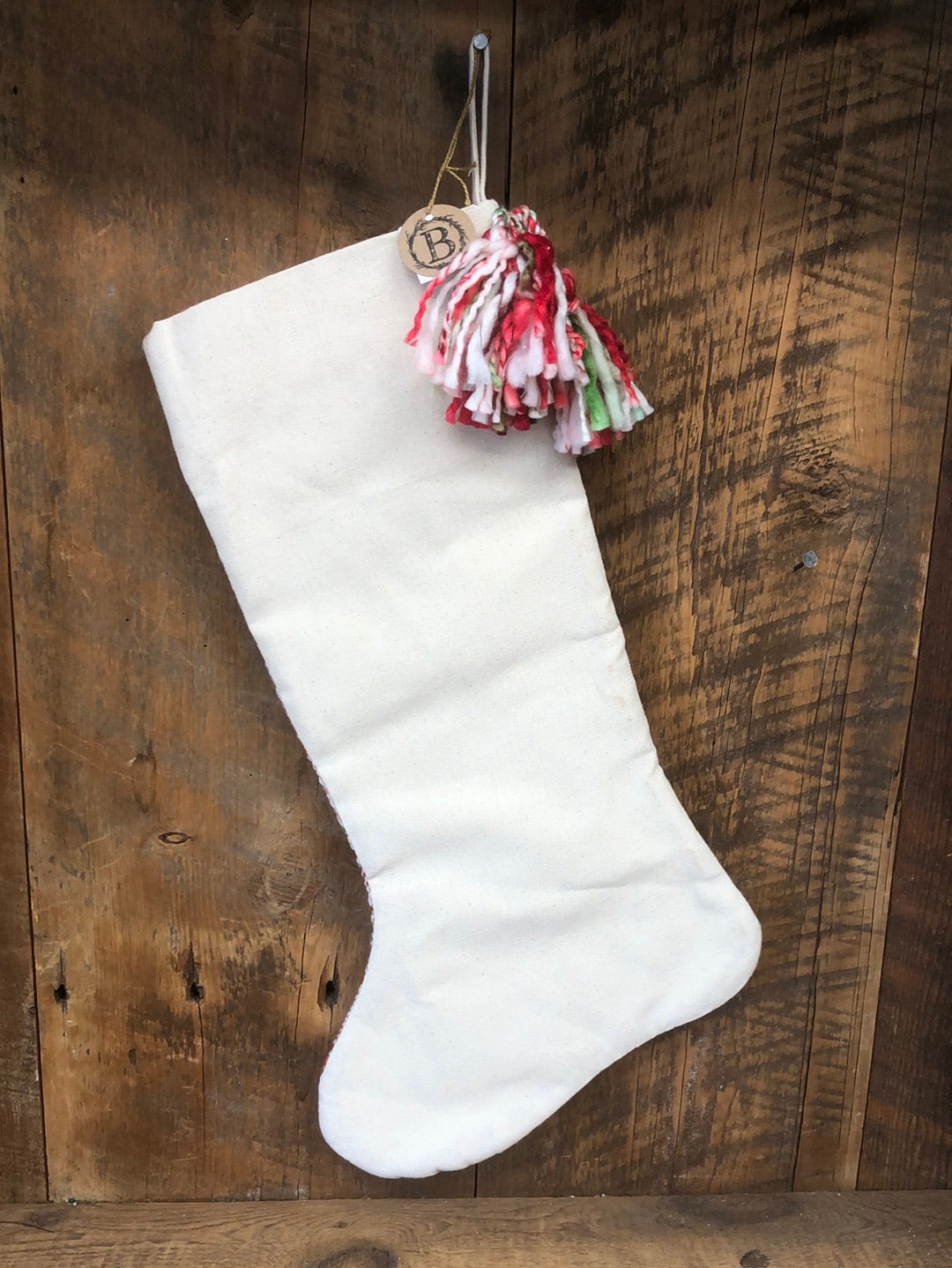 Yarn Holiday Stocking with Tassels